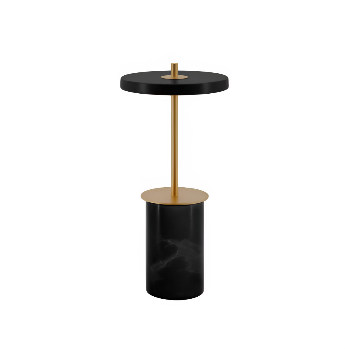 Tafellamp ASTERIA MOVE MINI zwart marmer met gouden inzetstuk