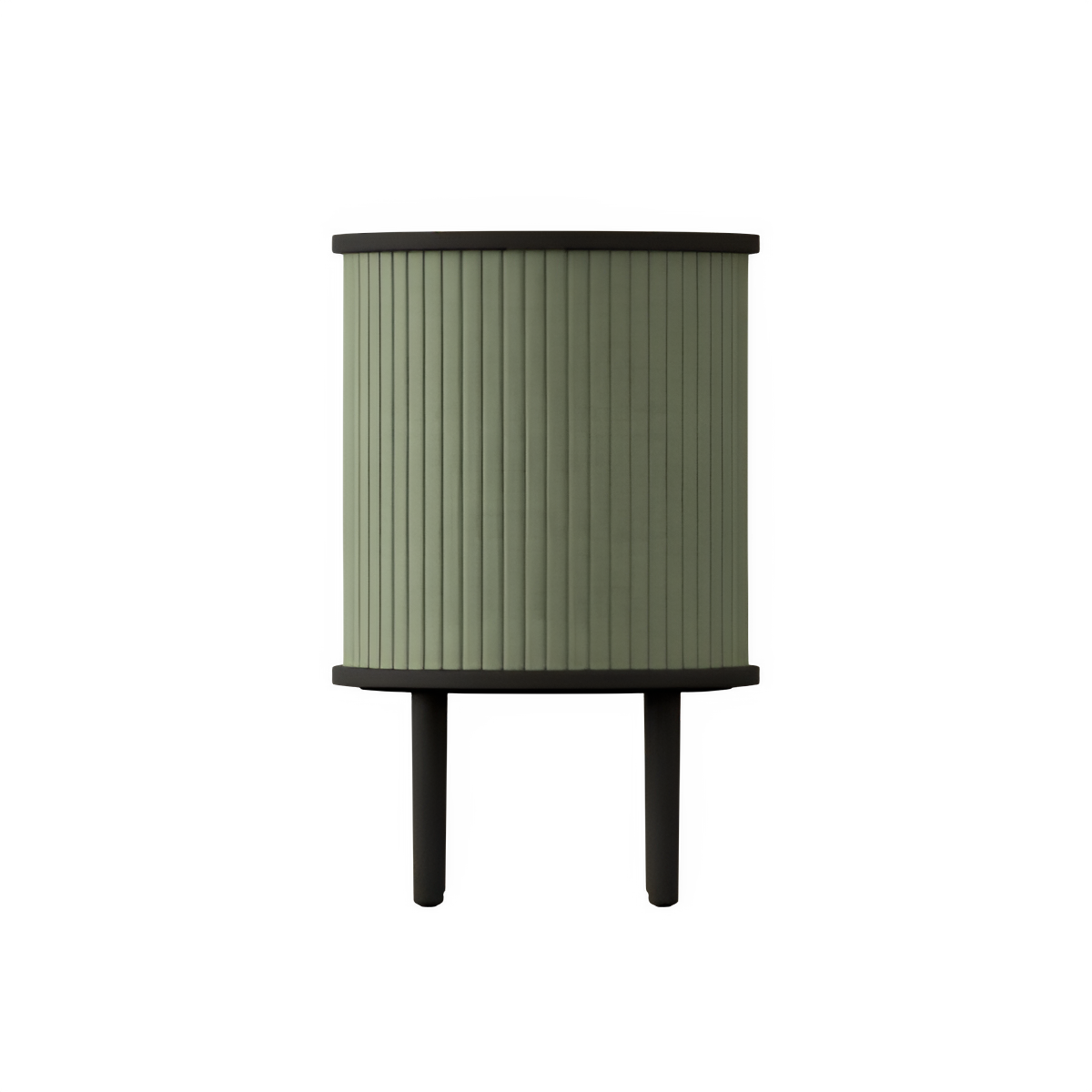 Audacieuze groene bijzettafel met zwart eikenhout