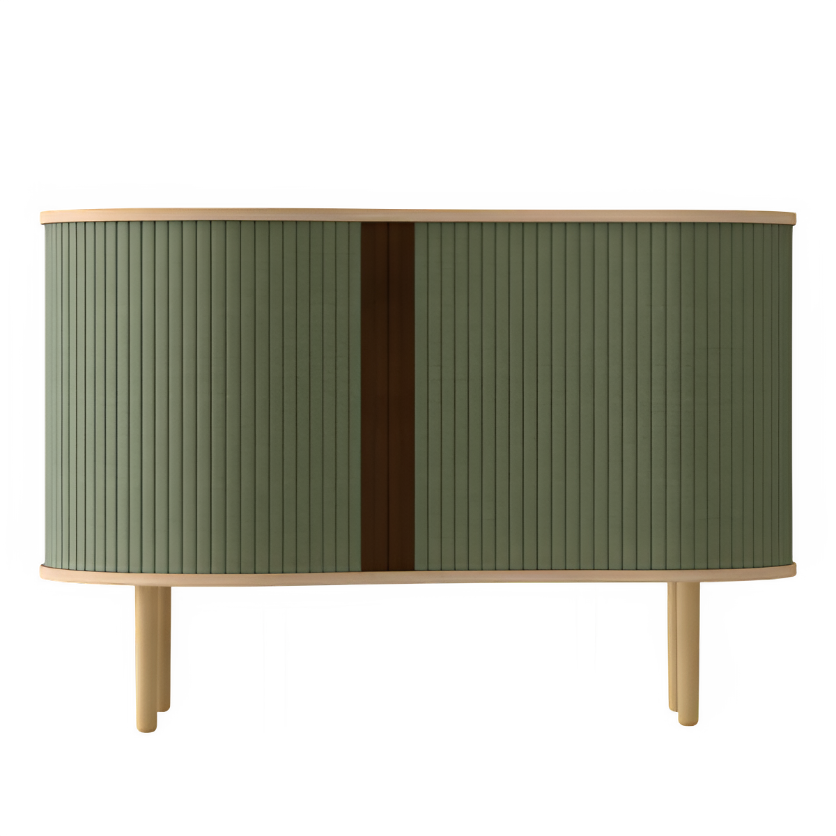 Dapper groene commode met eikenhout