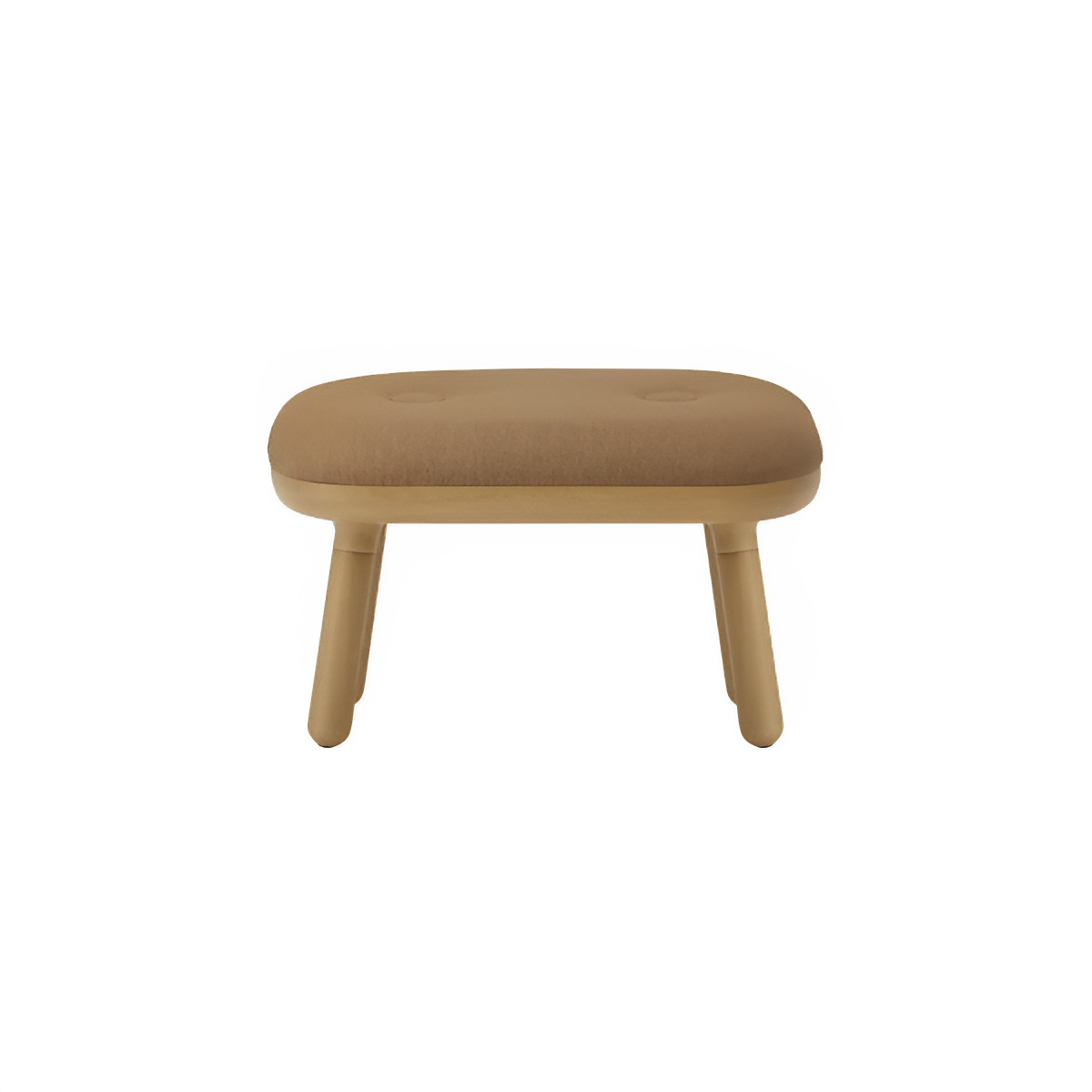 Hocker PAFF karamellfarben mit Eichenbasis