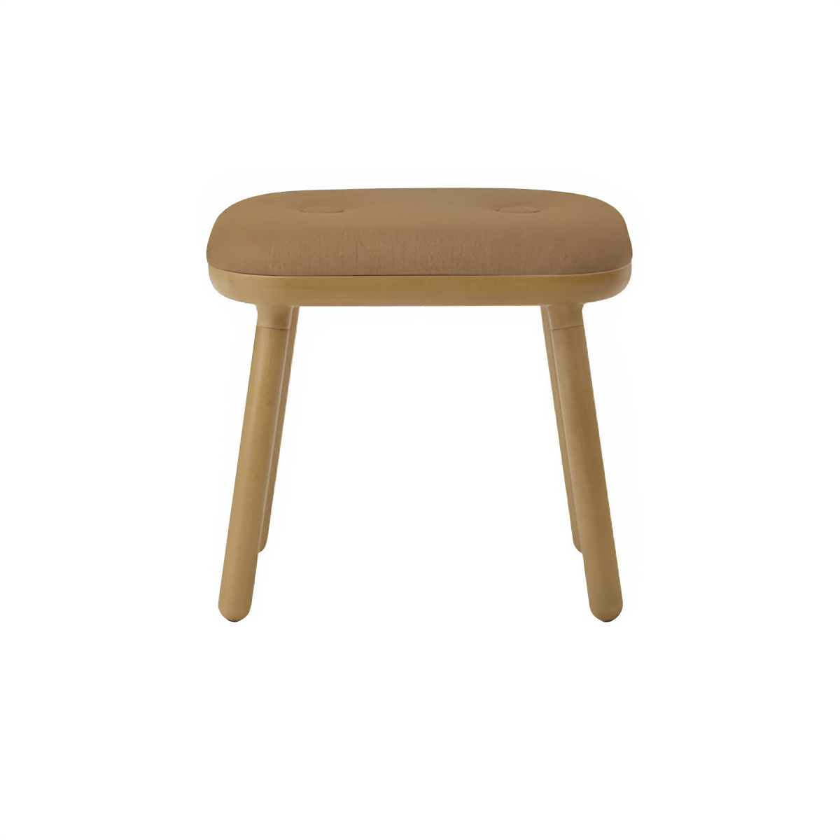 Hocker PAFF karamellfarben mit Eichenbasis