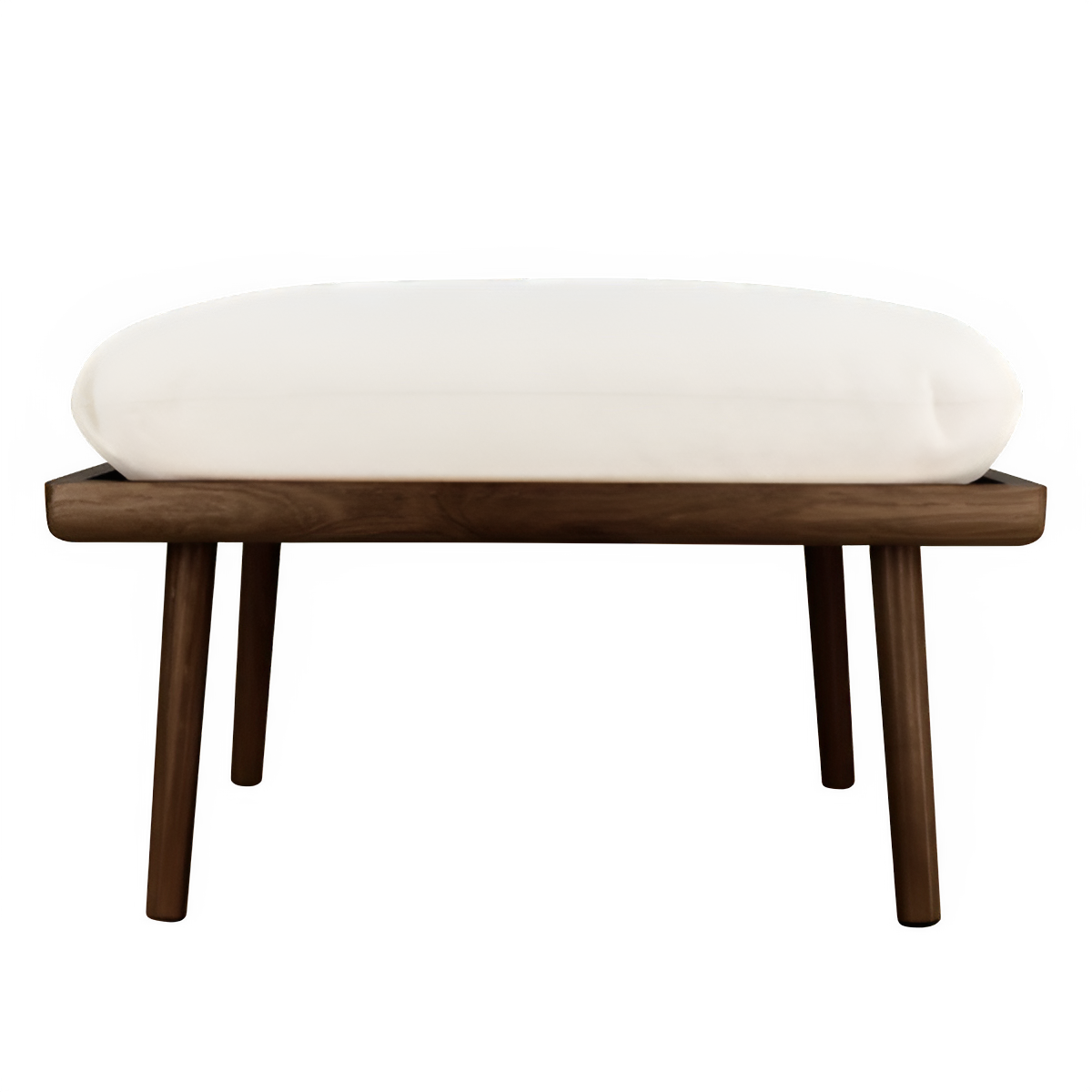 Puf LOUNGE AROUND SHUFFLE beige met een donkere eiken basis