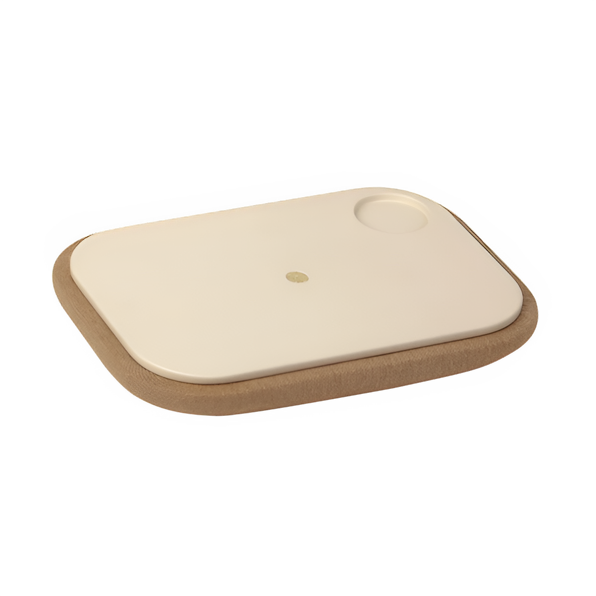 Hocker PAFF karamellfarben mit Eichenbasis
