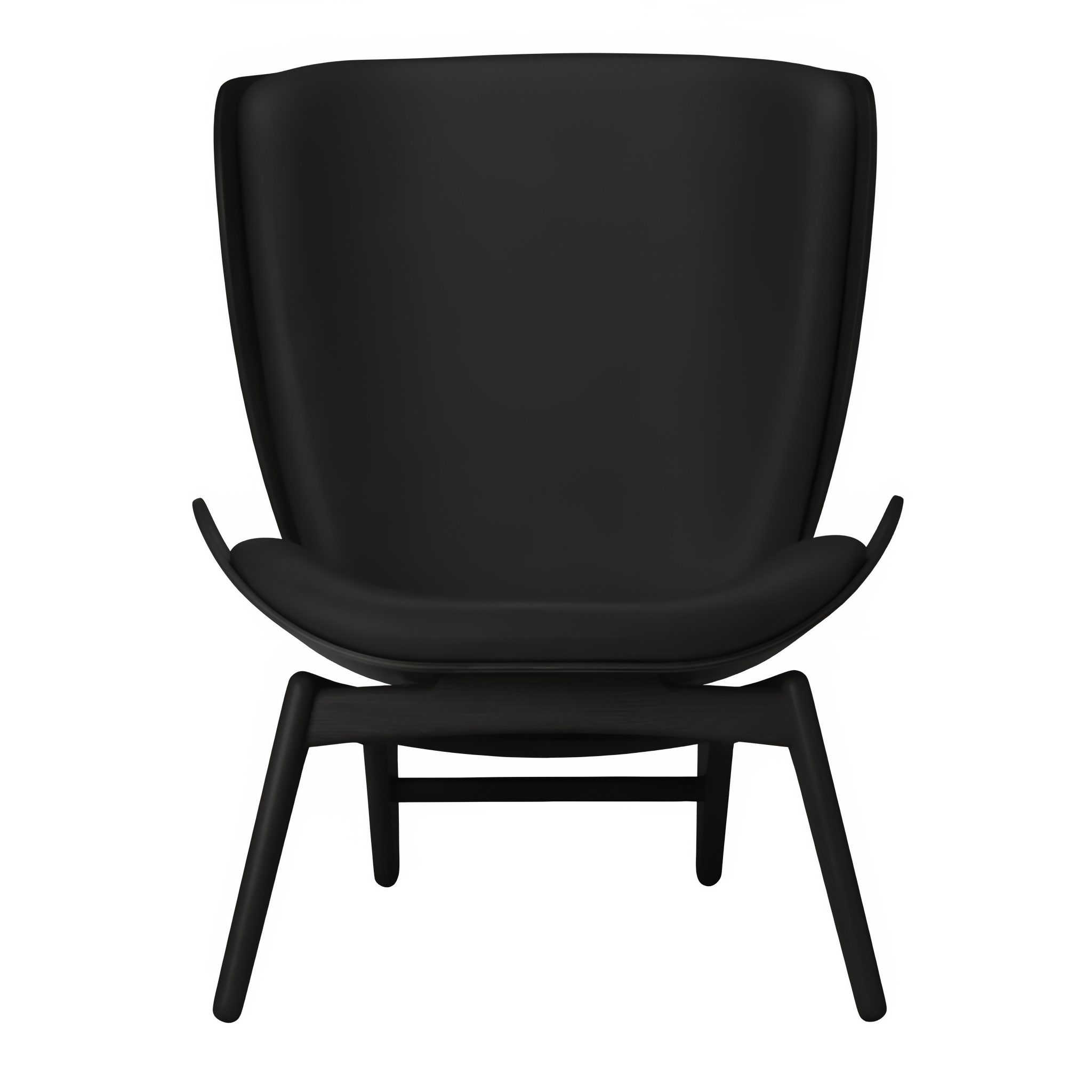 Fauteuil READER zwart leer met zwarte basis