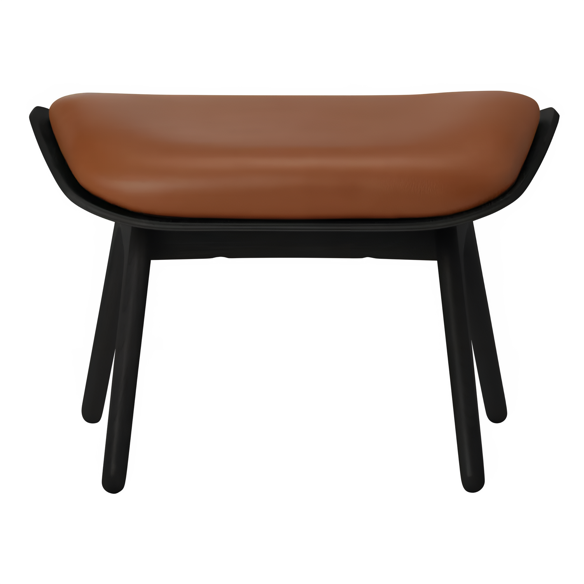 Fußstütze READER cognacfarbenes Leder mit schwarzem Fußteil