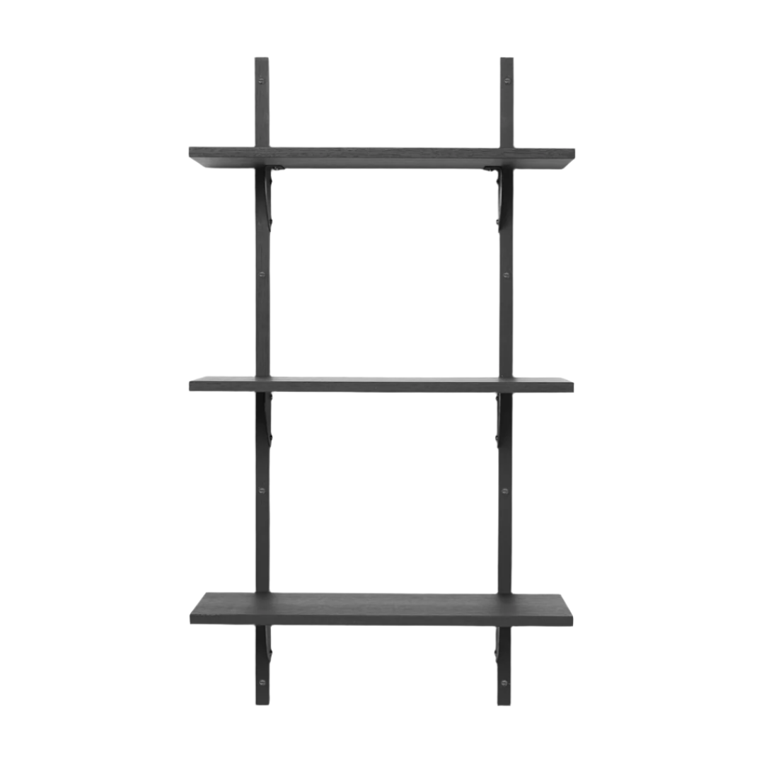 SECTOR TRIPLE NARROW Regal, schwarzes Eschenfurnier