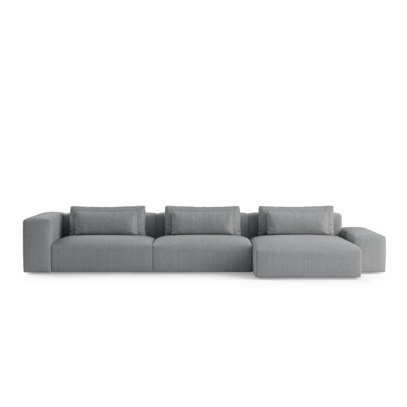 Modularer 5-Sitzer Ecksofa rechts FLAVIO gepolstert