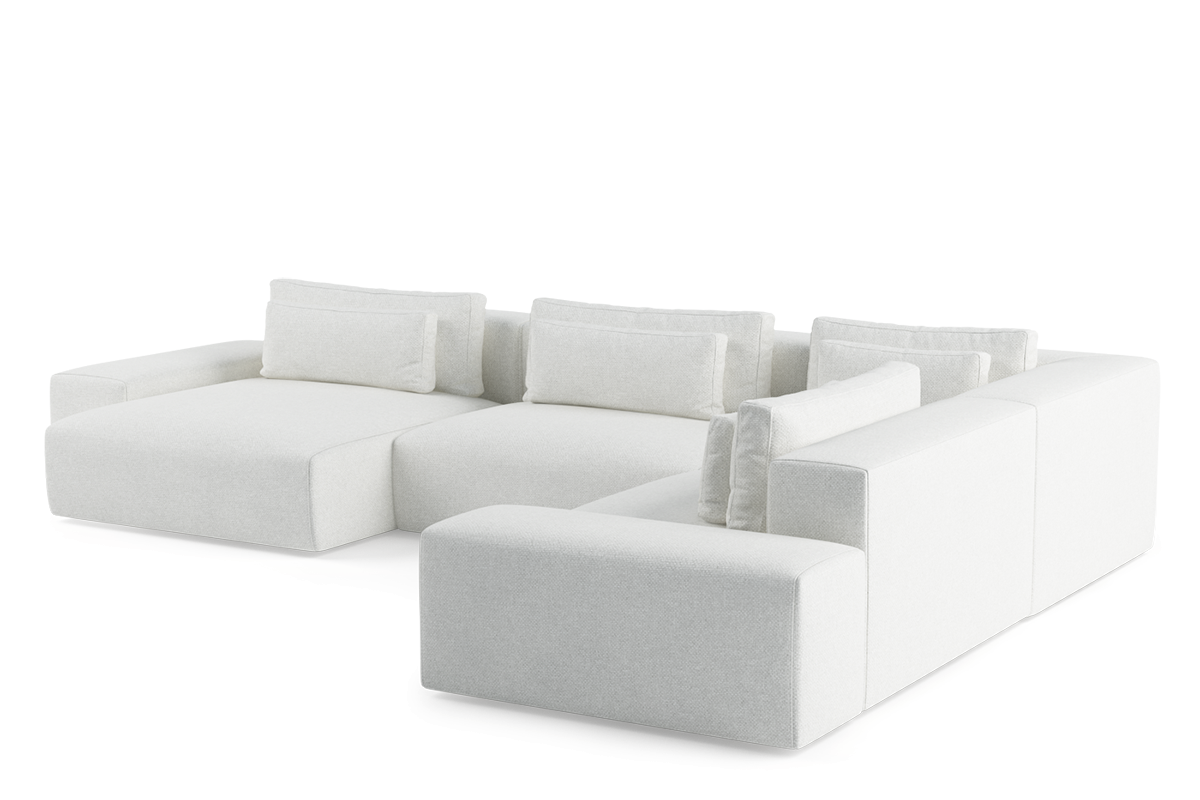 Right-facing U-shaped modular sofa FLAVIO upholstered