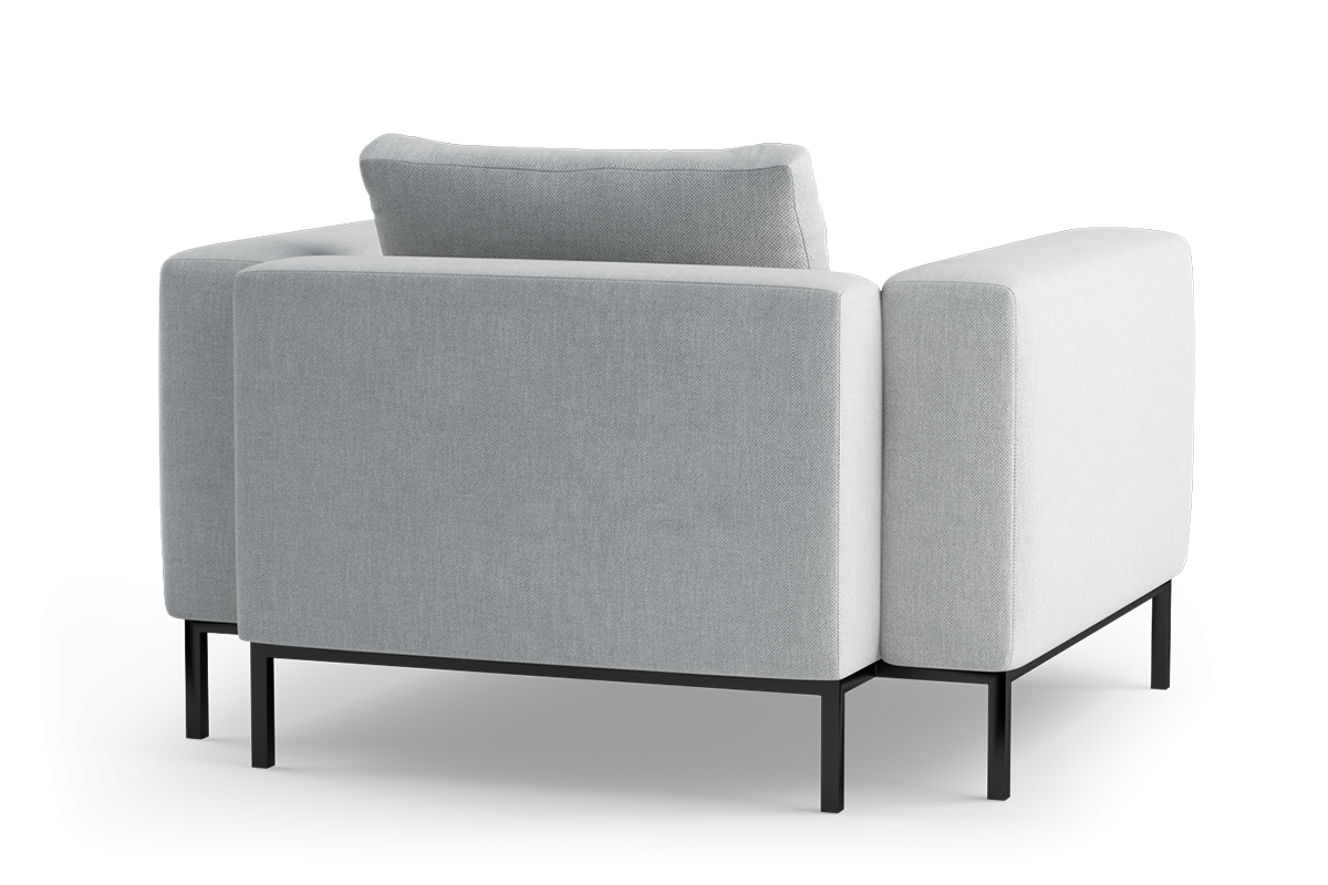 Fauteuil HOLDEN gestoffeerd met zwarte basis