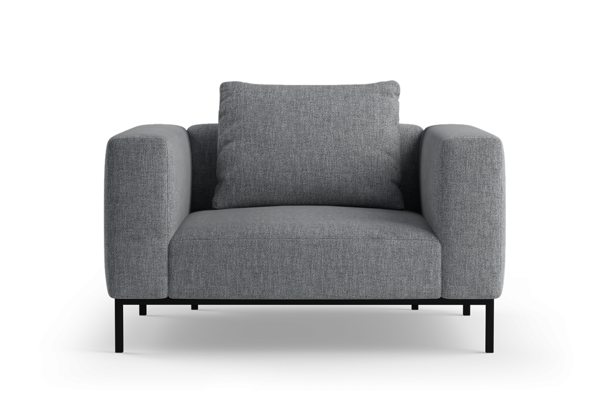 Fauteuil HOLDEN gestoffeerd met zwarte basis