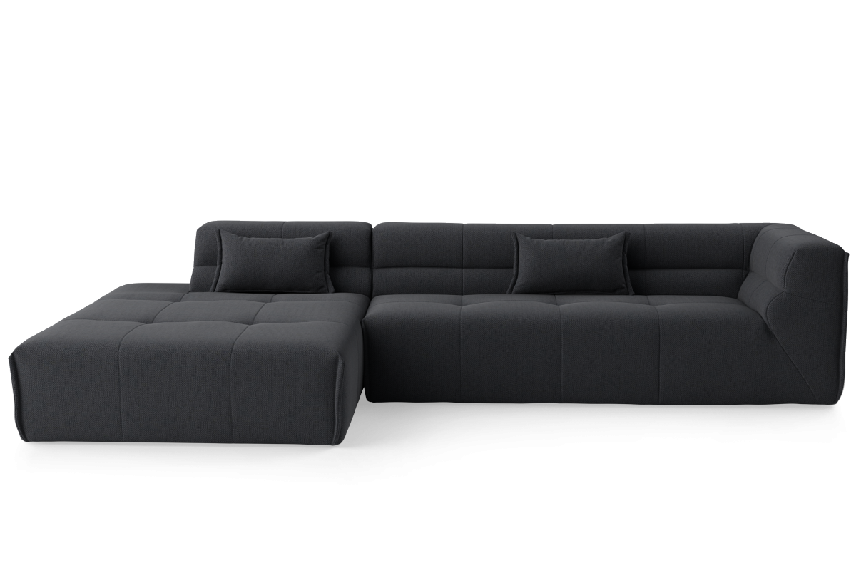 Modulaire hoekbank voor 5 personen, links, PIERO, gestoffeerd