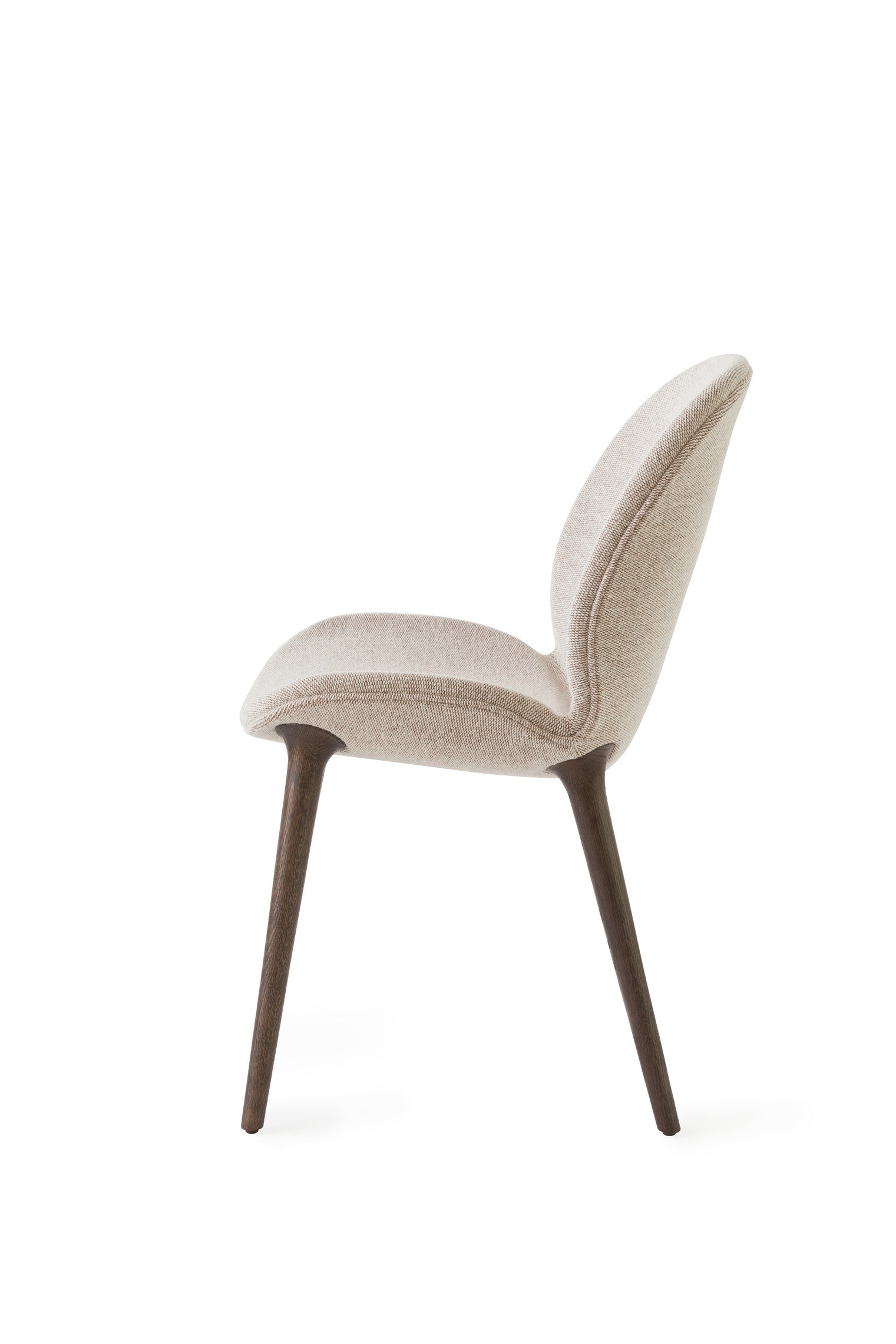 Stoel LODGE beige met een donkere eiken basis