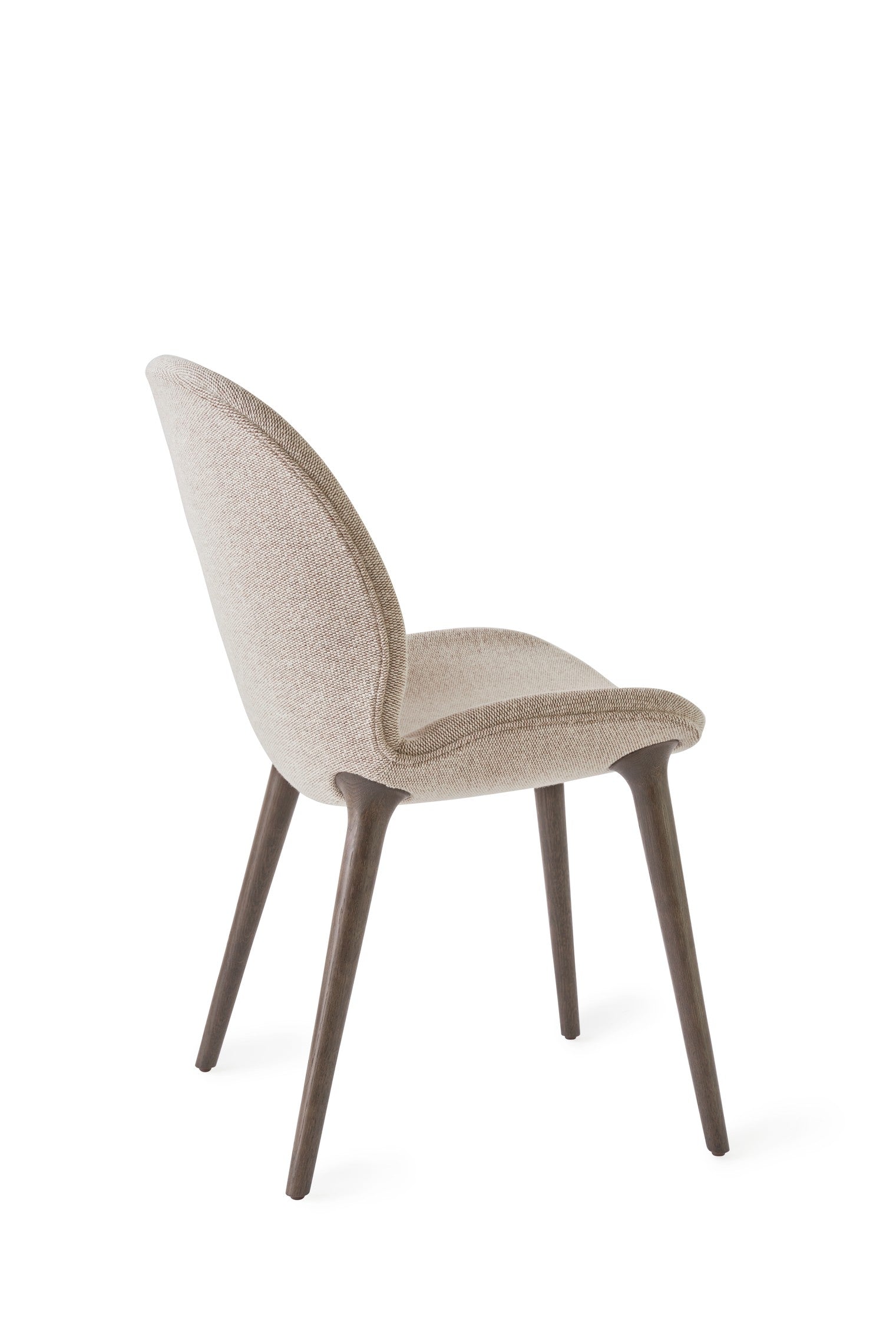 Stoel LODGE beige met een donkere eiken basis