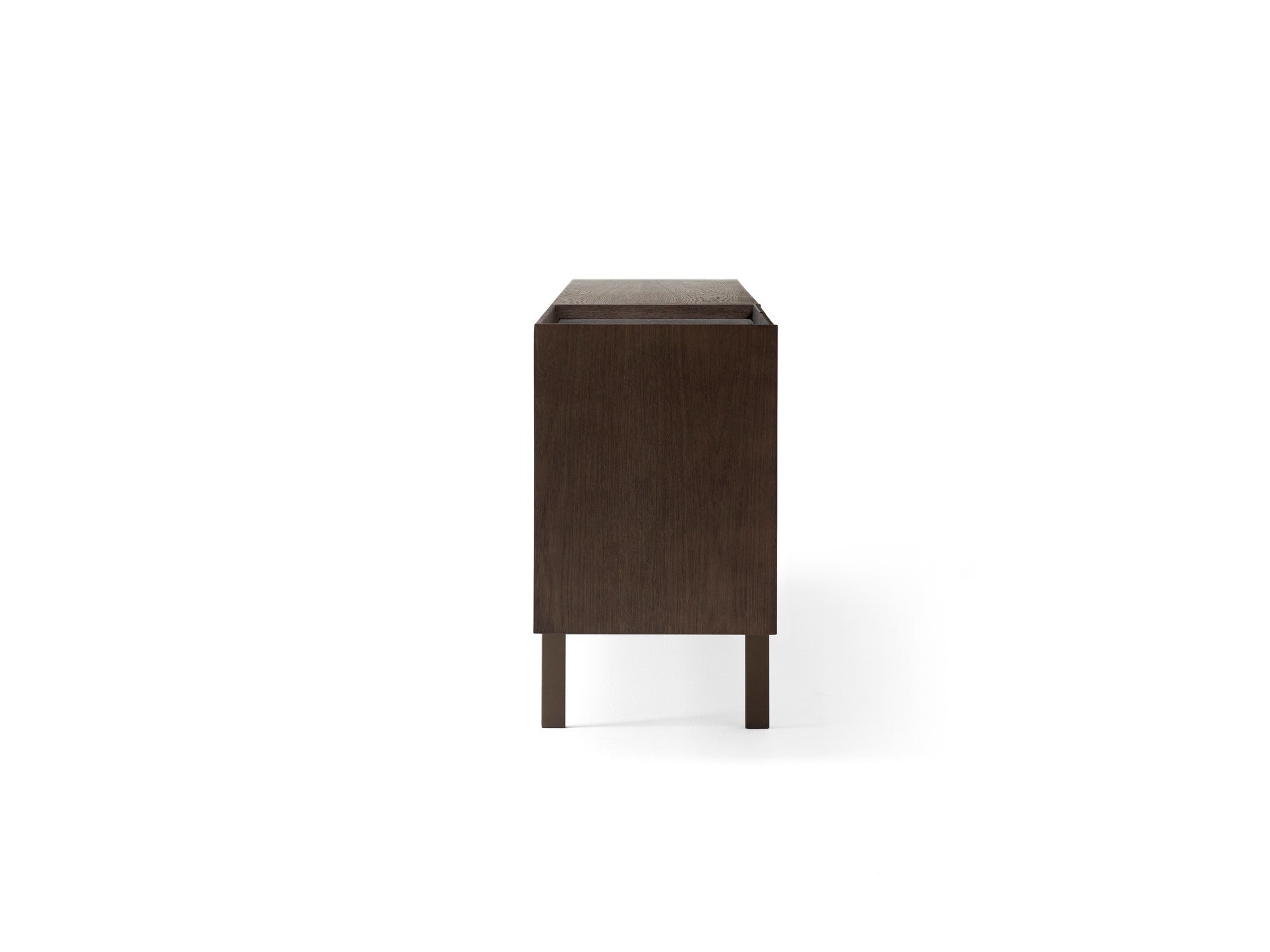 Schrank H2 dunkle Eiche Furnier mit grauer Marmorplatte
