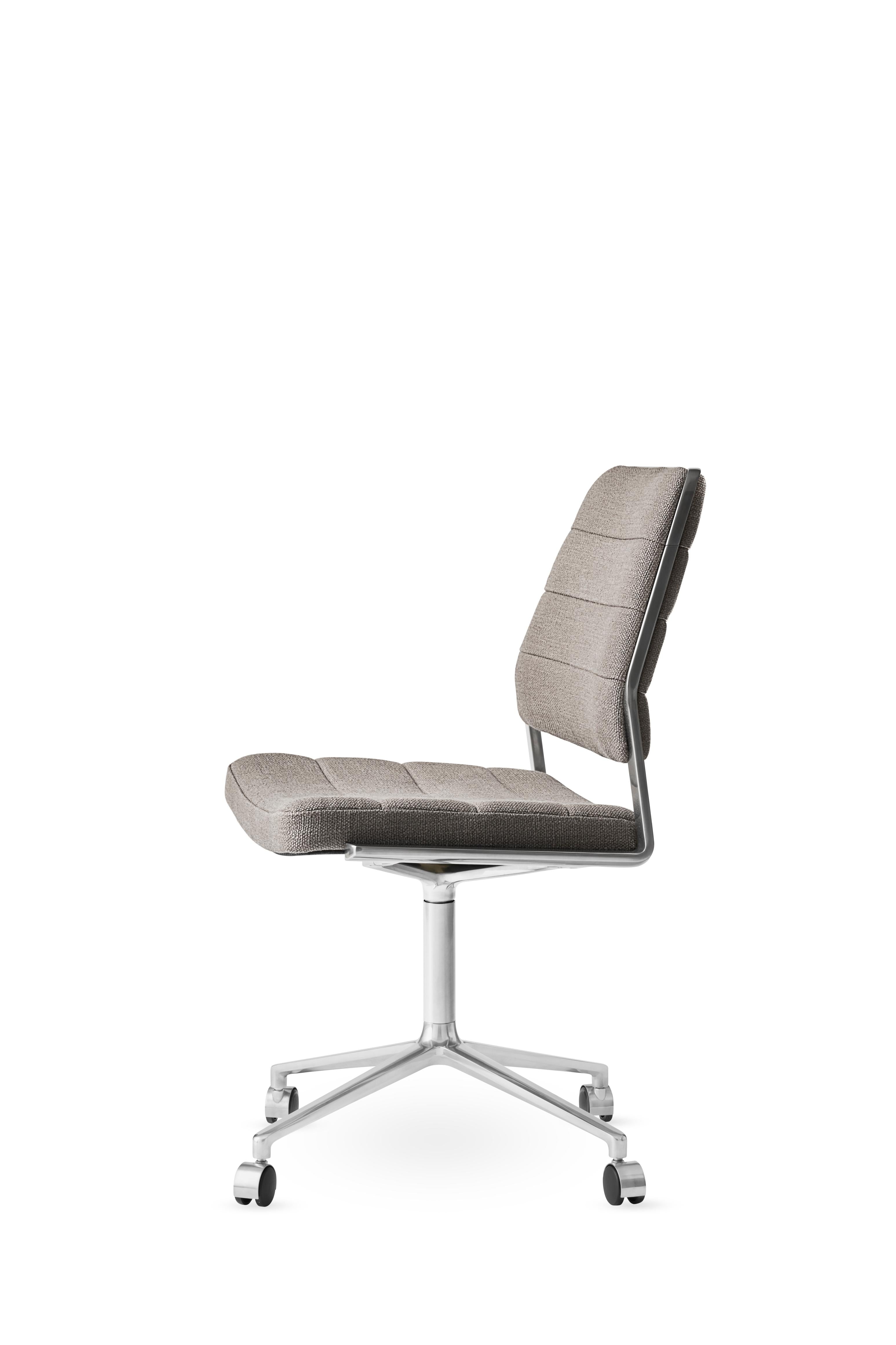 Bureau stoel 454 grijze stof met metalen basis