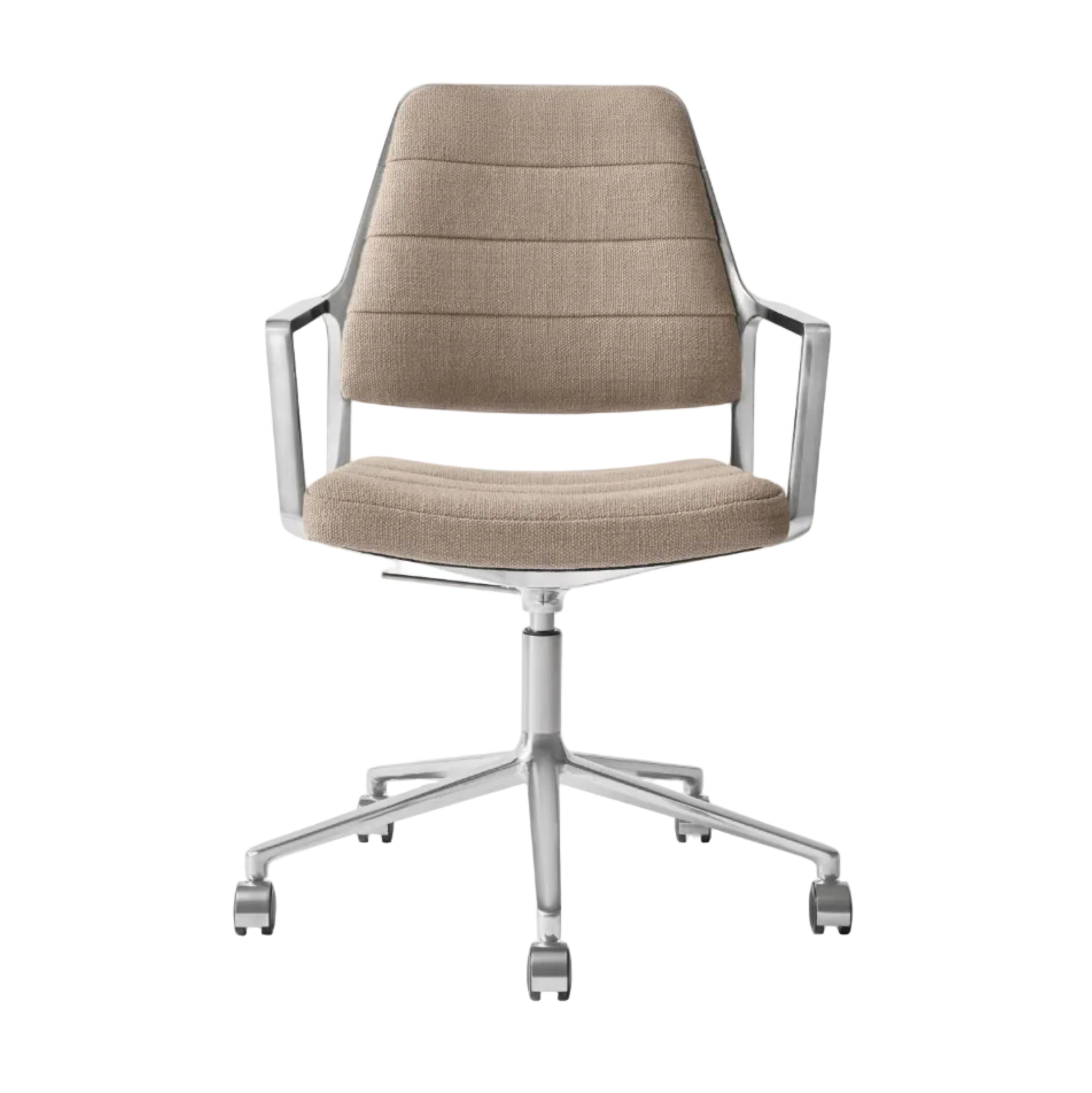 Bureau stoel 455+ met zandkleurige stof en metalen basis