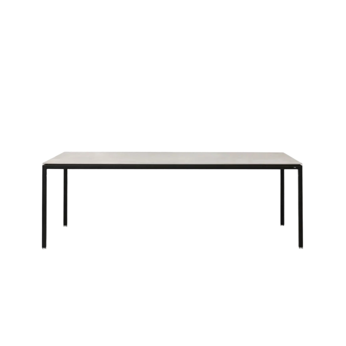 Tafel 971 grijs keramisch blad met donkere stalen basis