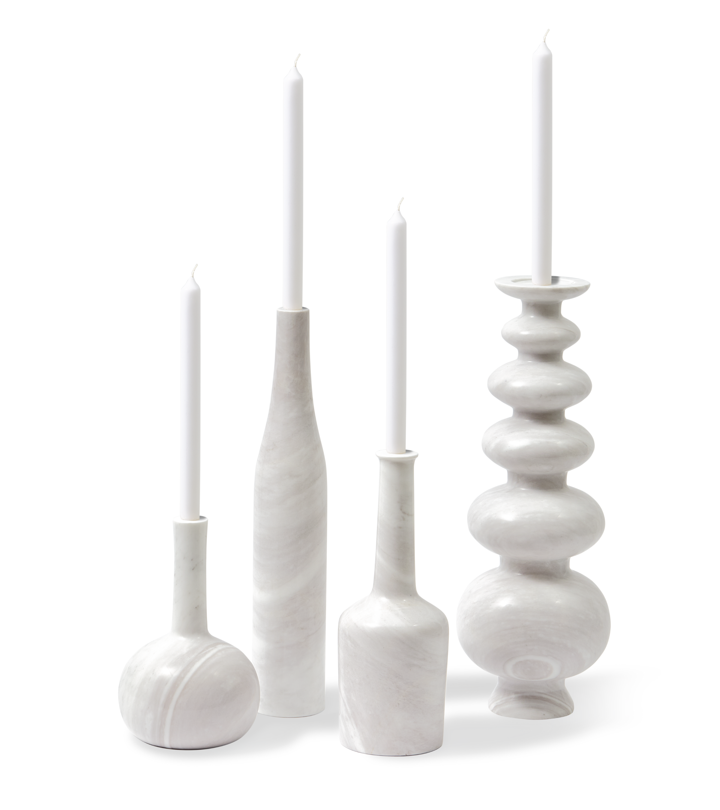 Kandelaar HERITAGE BOTTLE wit marmer