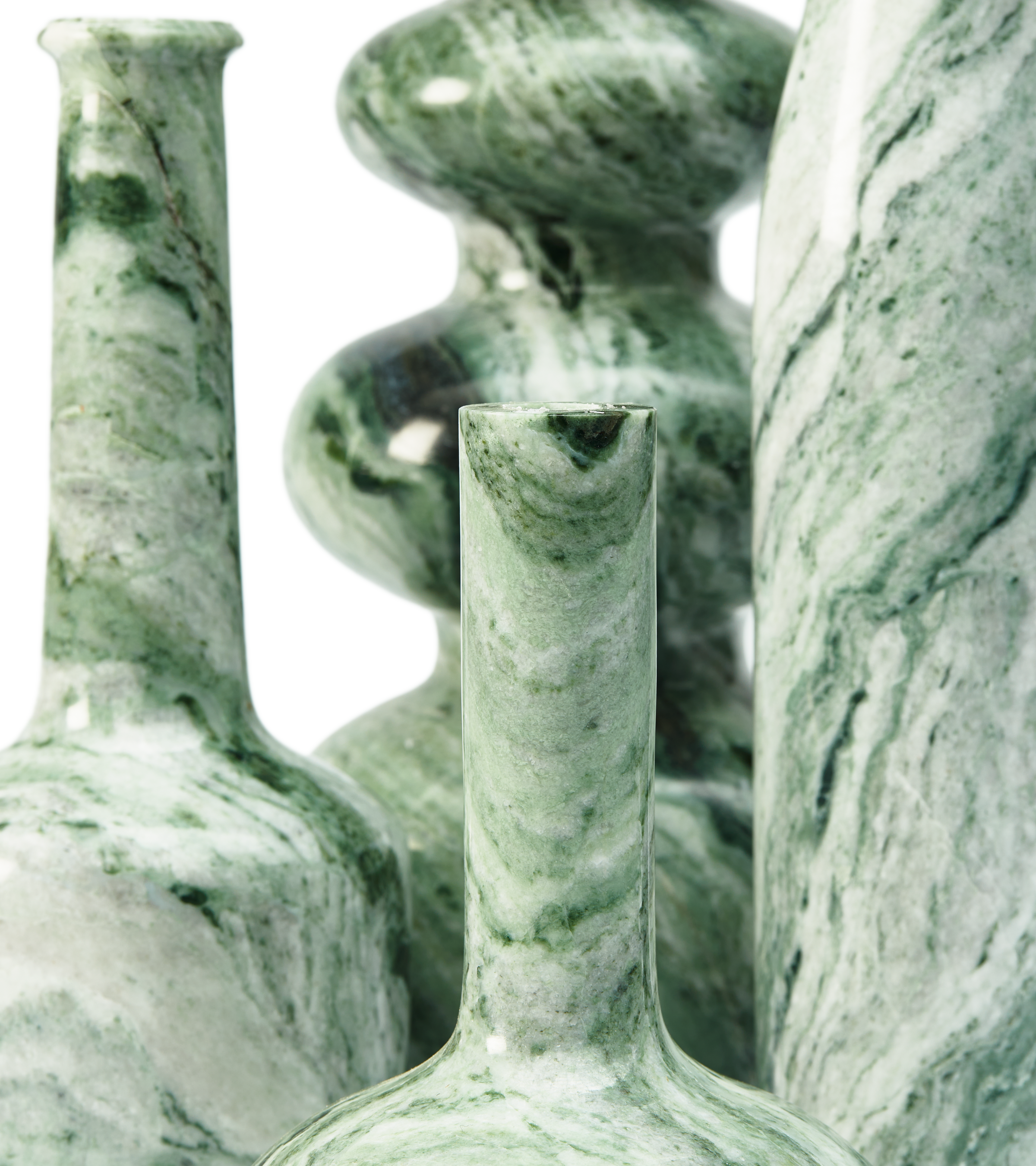 HERITAGE BOTTLE candlestick dark green marble