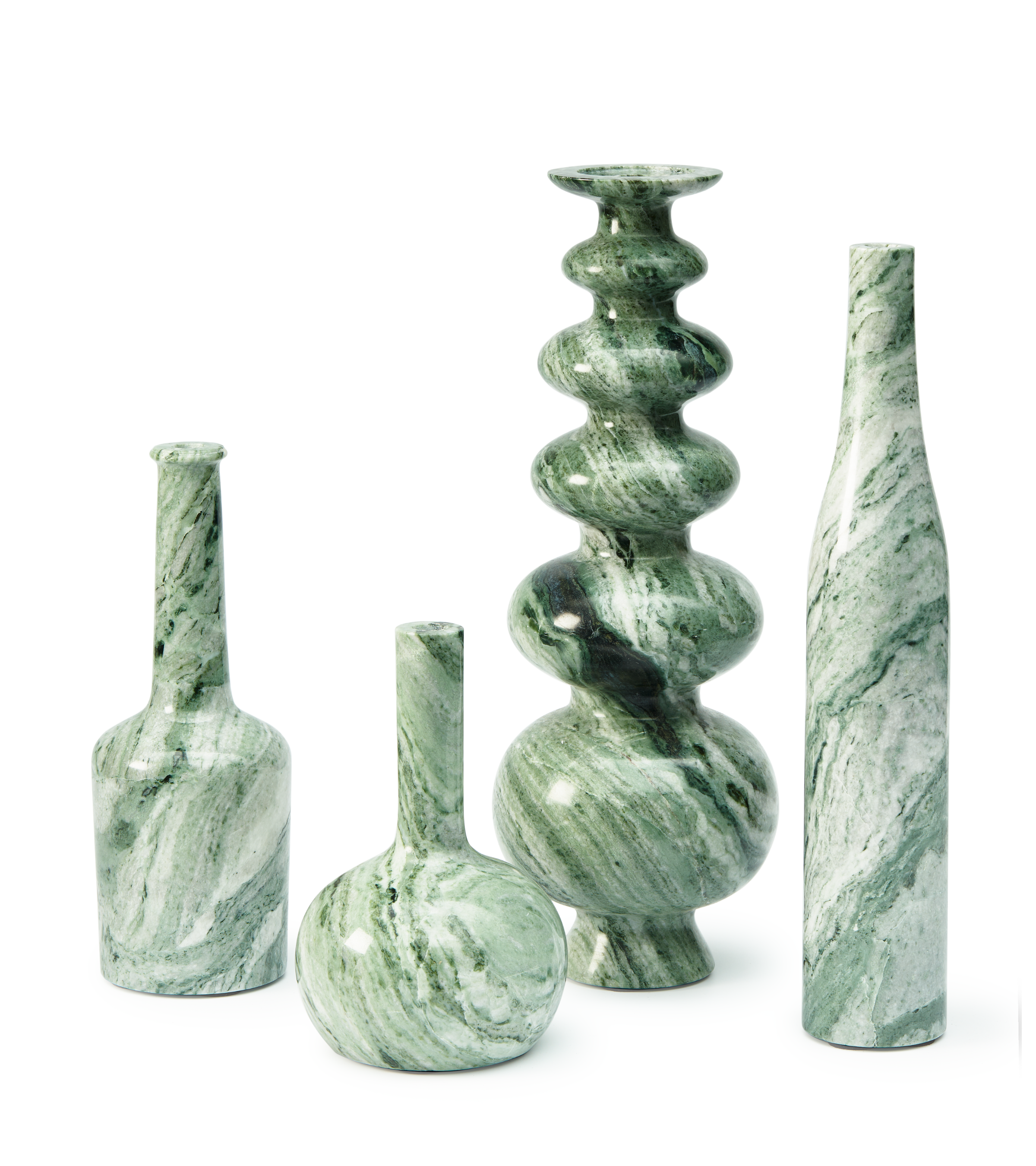HERITAGE BOTTLE candlestick dark green marble