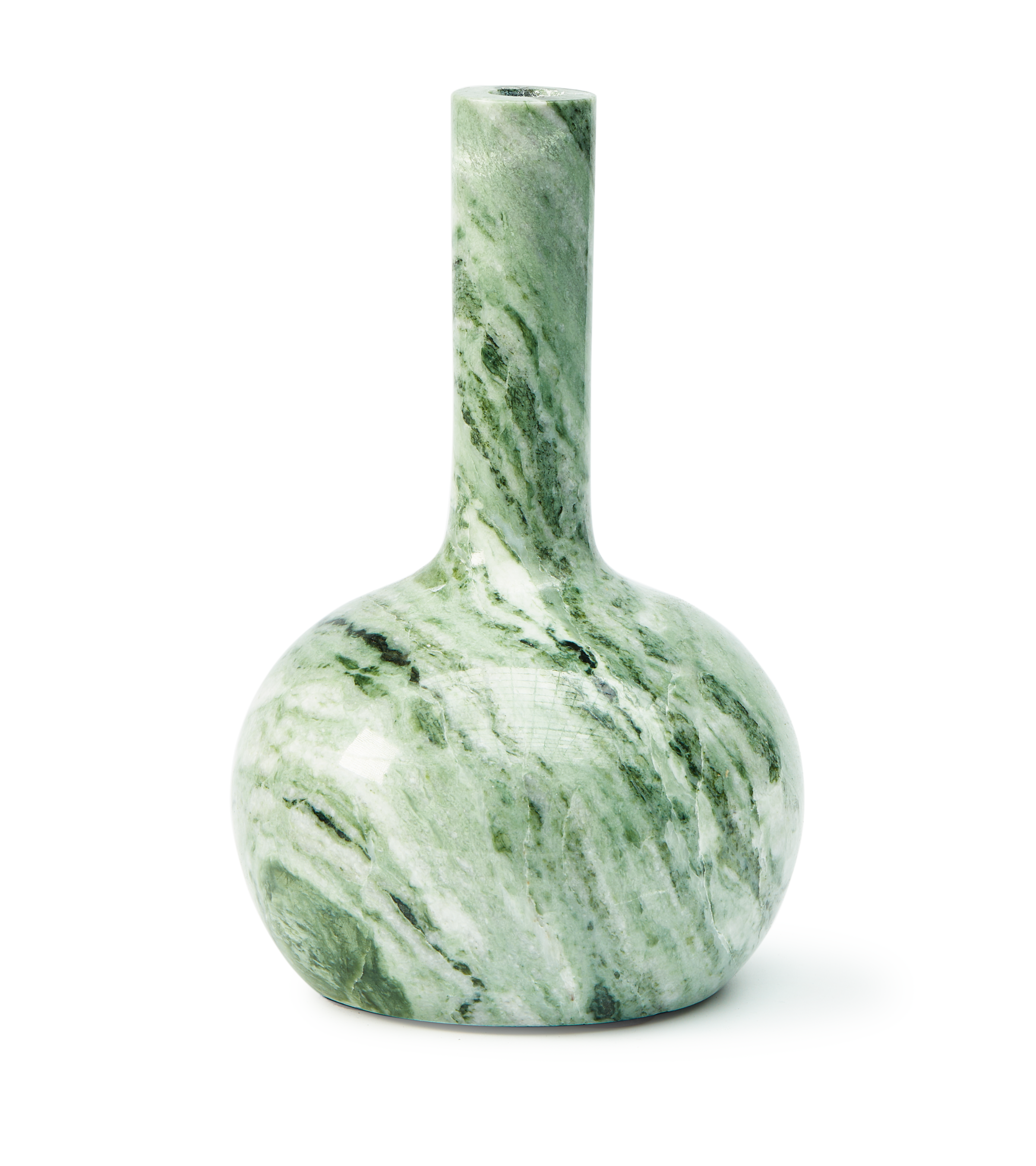 HERITAGE BELL candle holder dark green marble