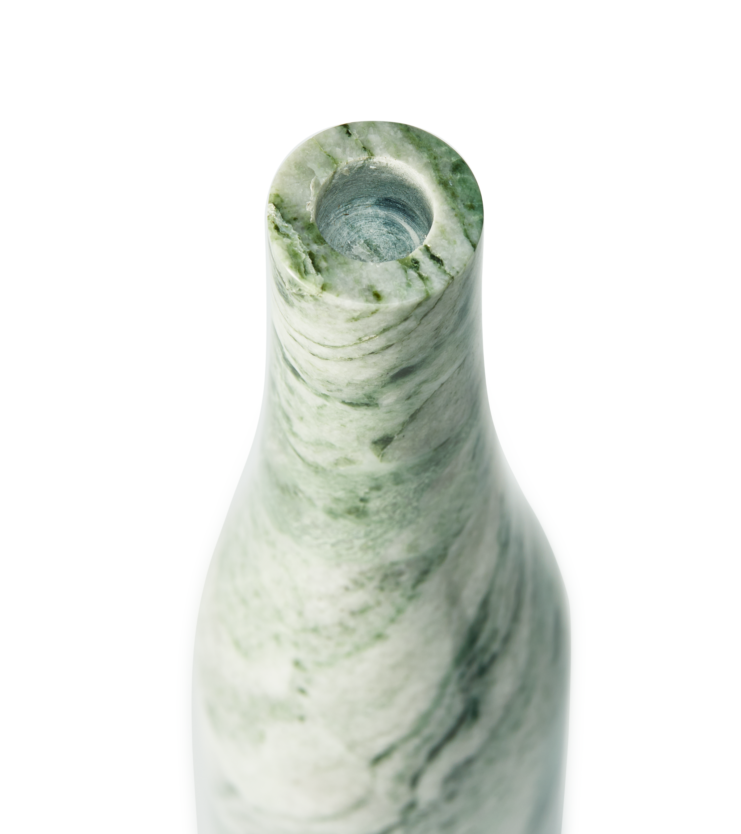 HERITAGE BOTTLE candlestick dark green marble