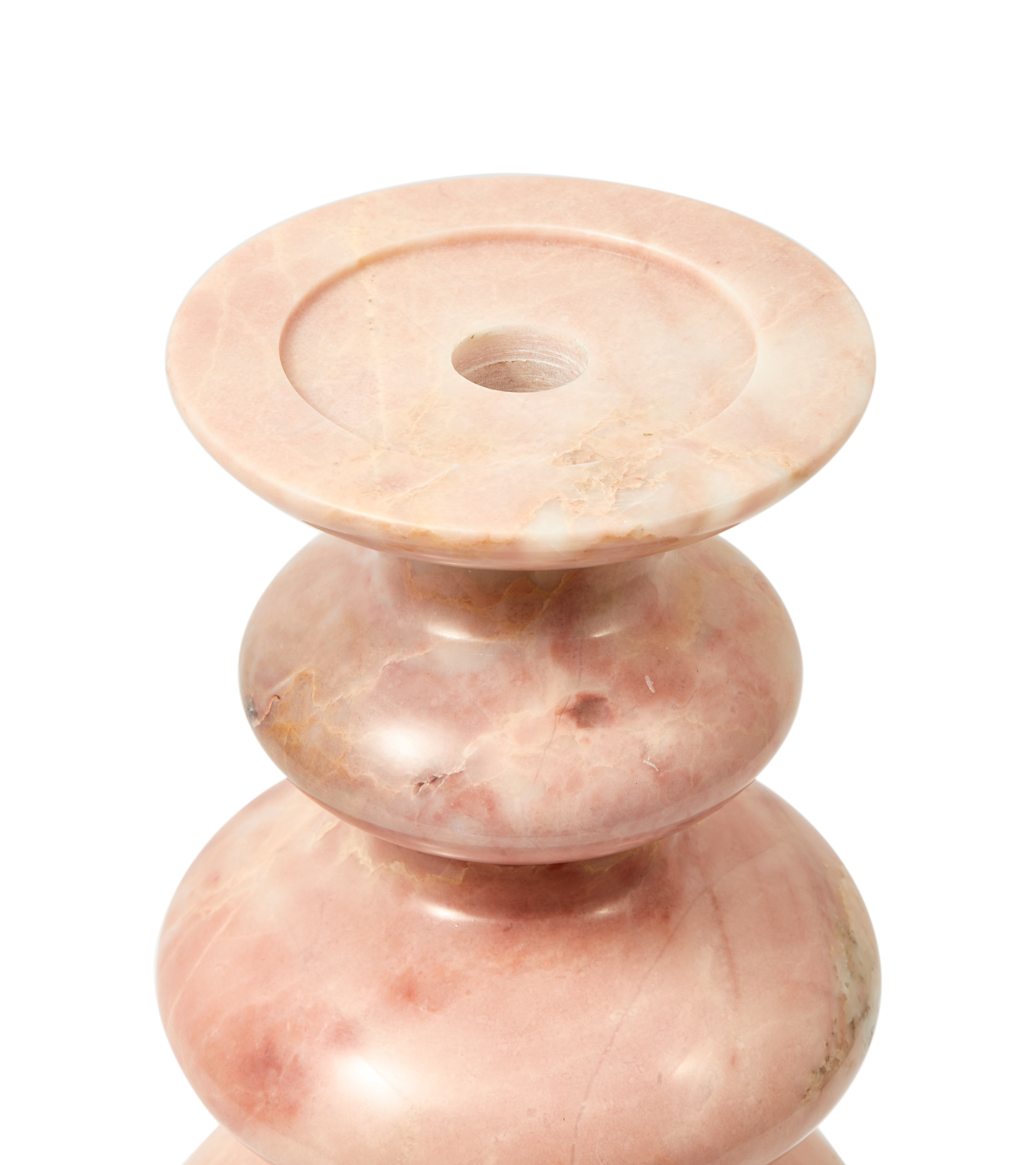 Kaarsenhouder HERITAGE SPHERE lichtroze marmer