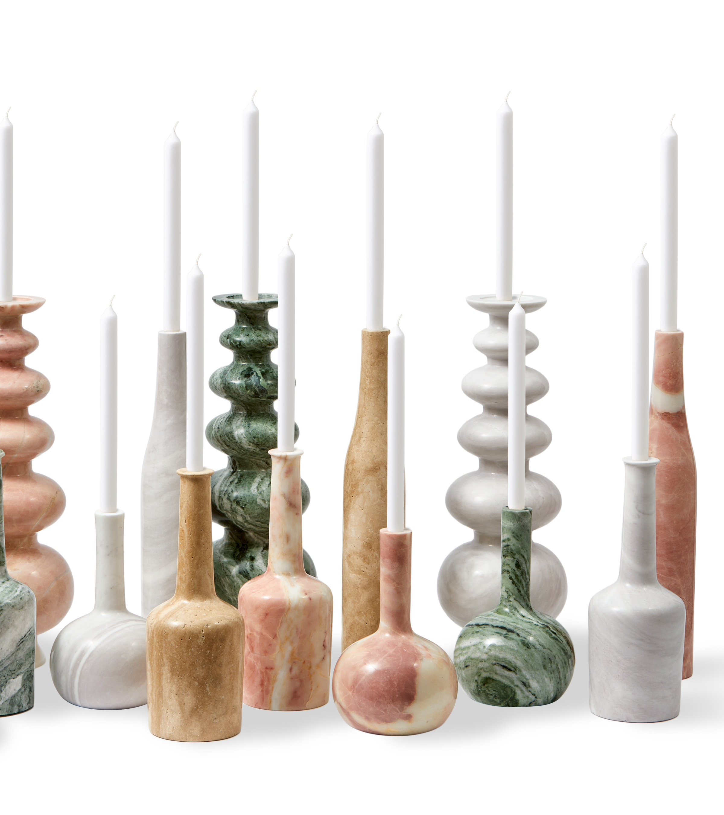 Kaarsenhouder HERITAGE SPHERE wit marmer