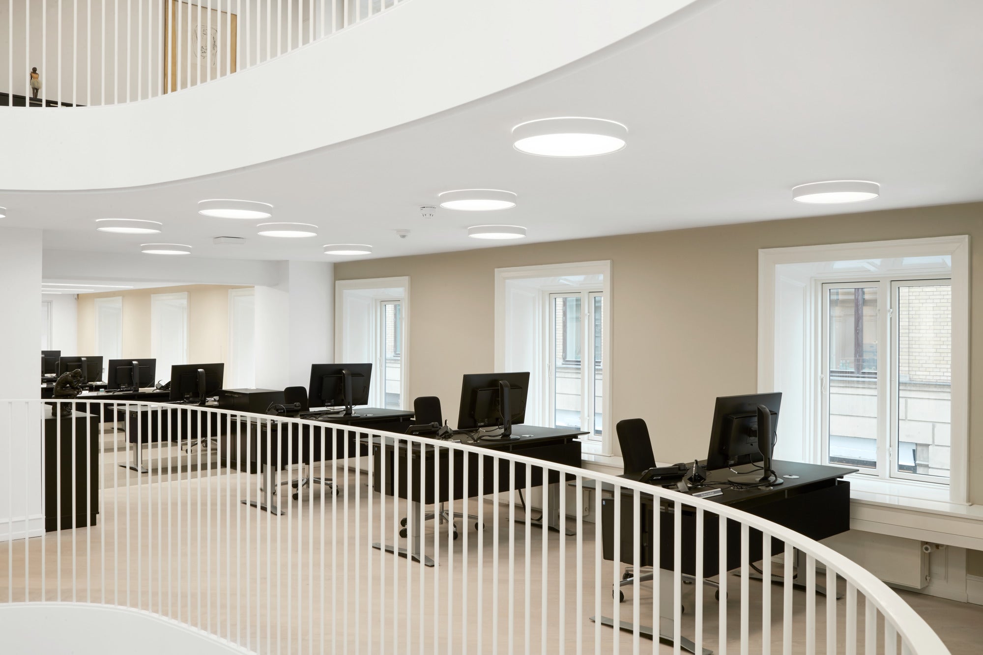 Plafond inbouwarmatuur LP SLIM ROND HALF-VERZONKEN zwart