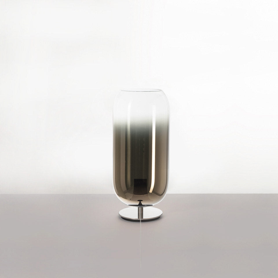 Tafellamp GOPLE bruin met zilveren voet