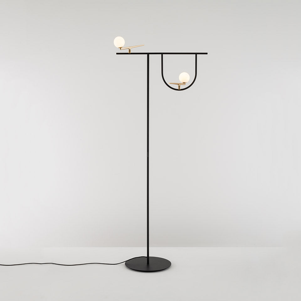 YANZI Floor Lamp Black with Gold