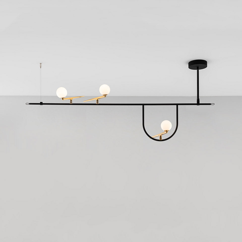 YANZI 1 Pendant Lamp Black with Gold