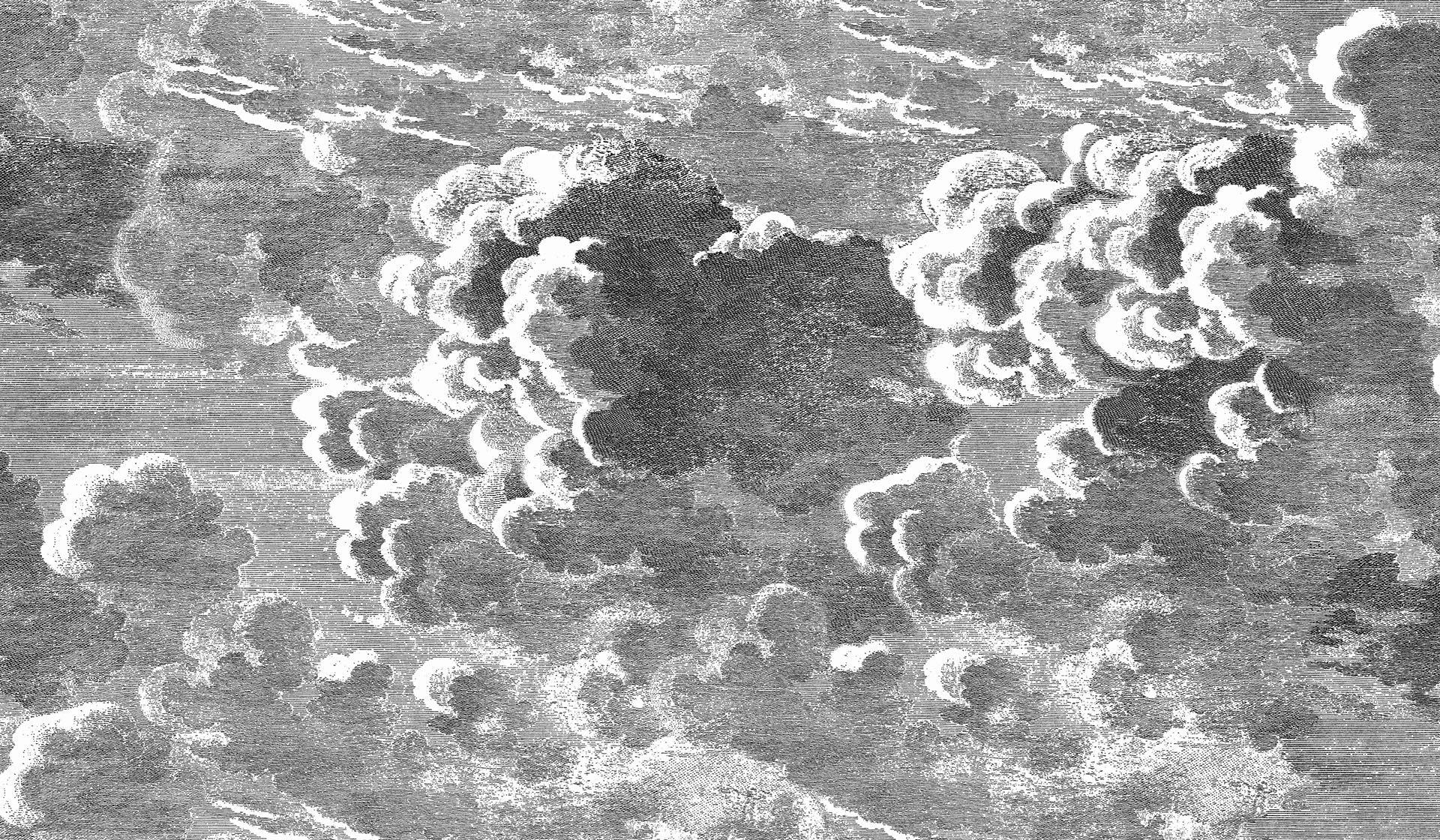 Behangset met een landschap van de lucht en wolken FORNASETTI - Nuvolette zwart en wit