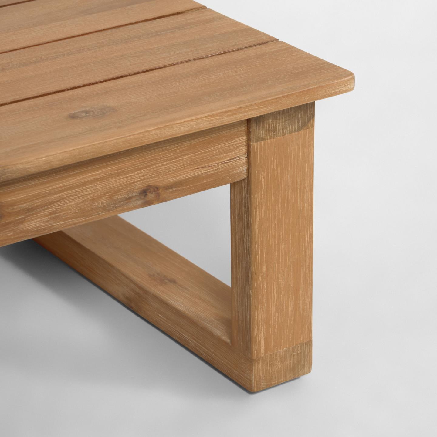 Zestaw zewnętrzny narożnik i stolik kawowy FLAVIINA lite drewno akacjowe La Forma    Eye on Design