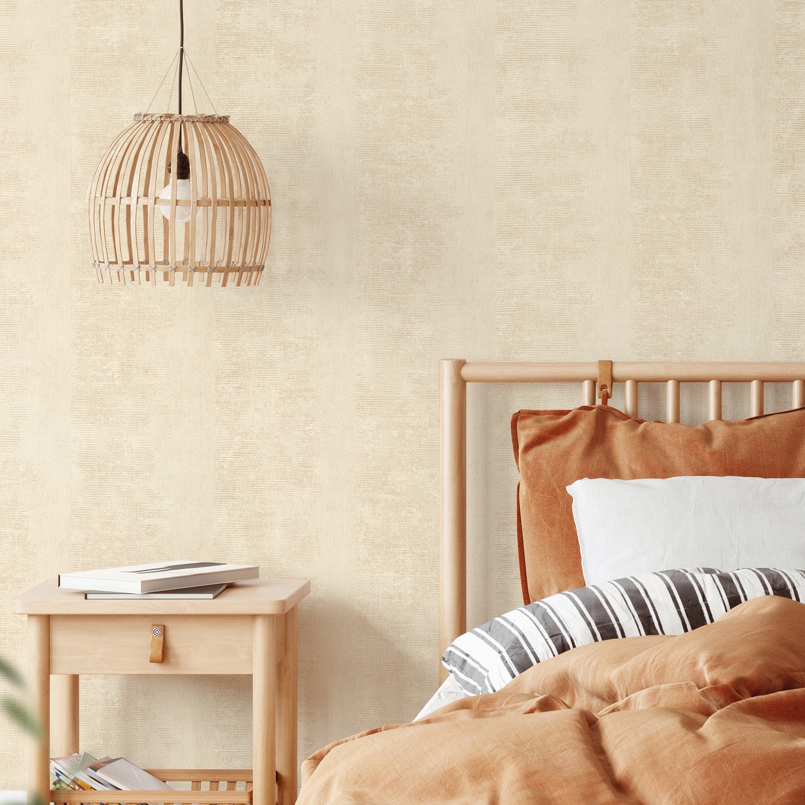 Structural wallpaper with a patina effect ZUMAIA - IVORY
