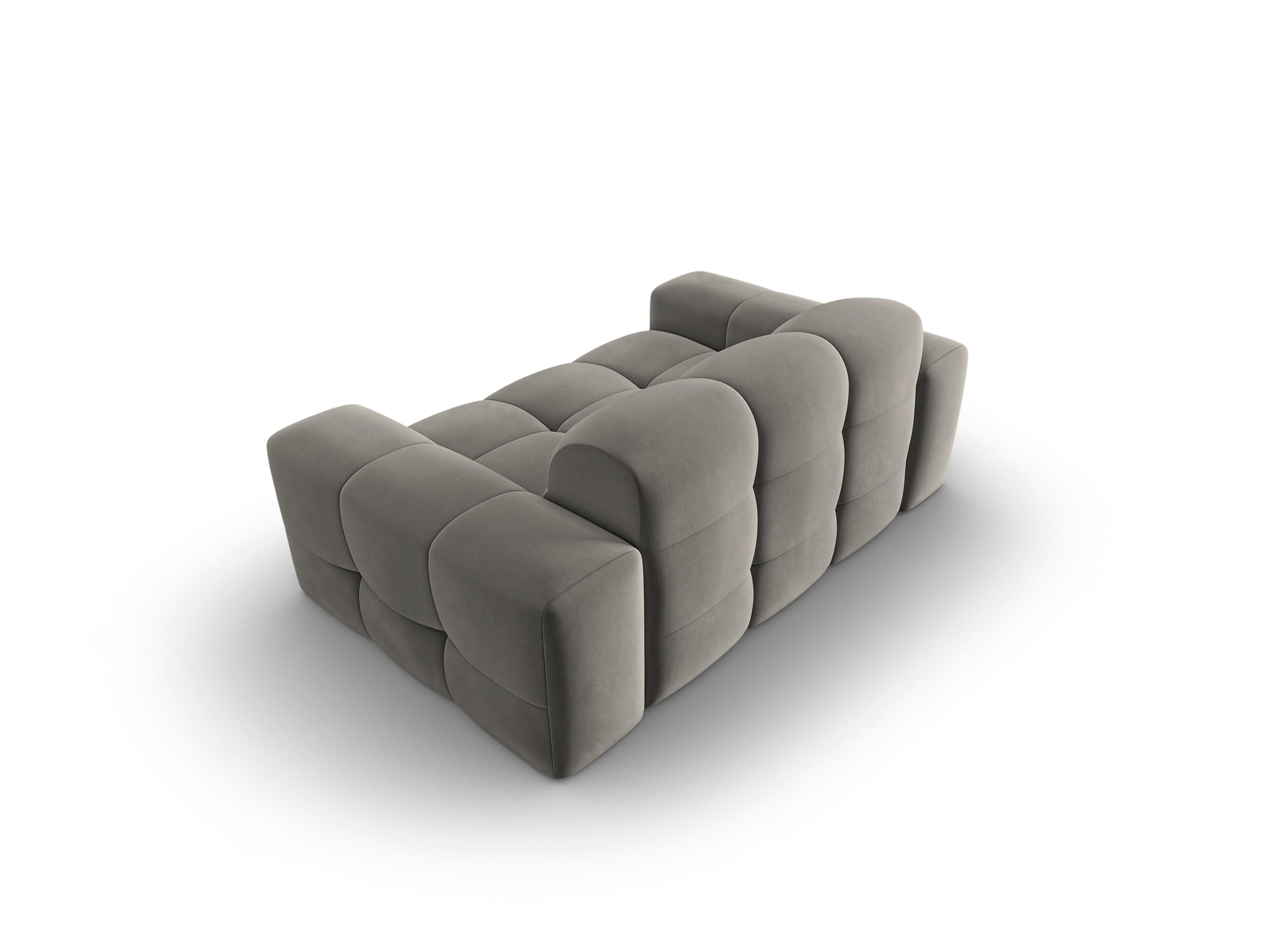 Sofa aksamitna 2-osobowa KENDAL szary Micadoni    Eye on Design