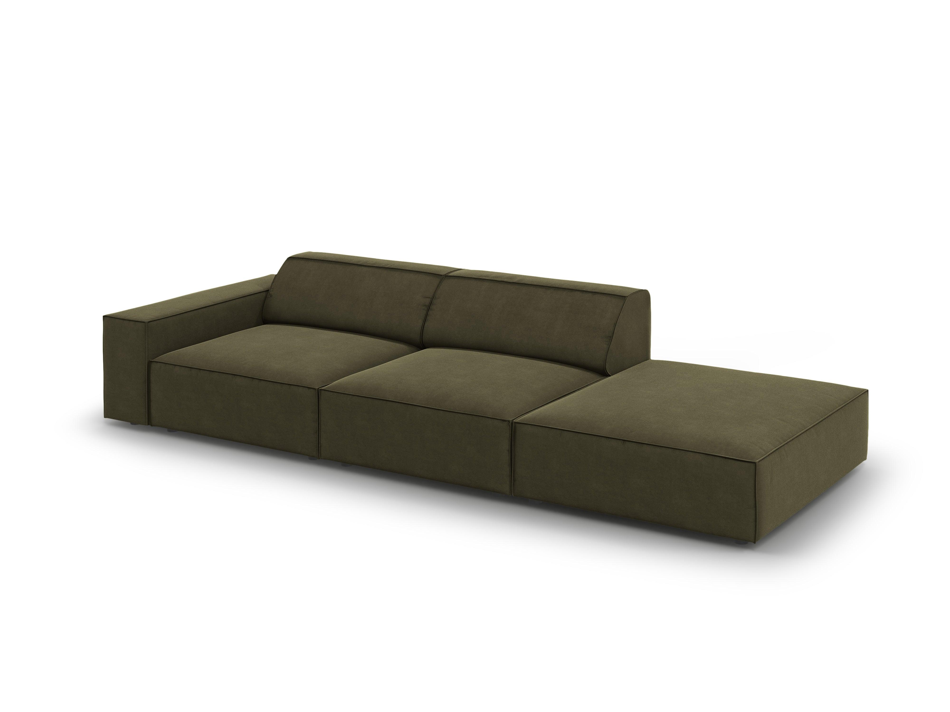Sofa aksamitna prawostronna 3-osobowa JODIE zielony Micadoni    Eye on Design