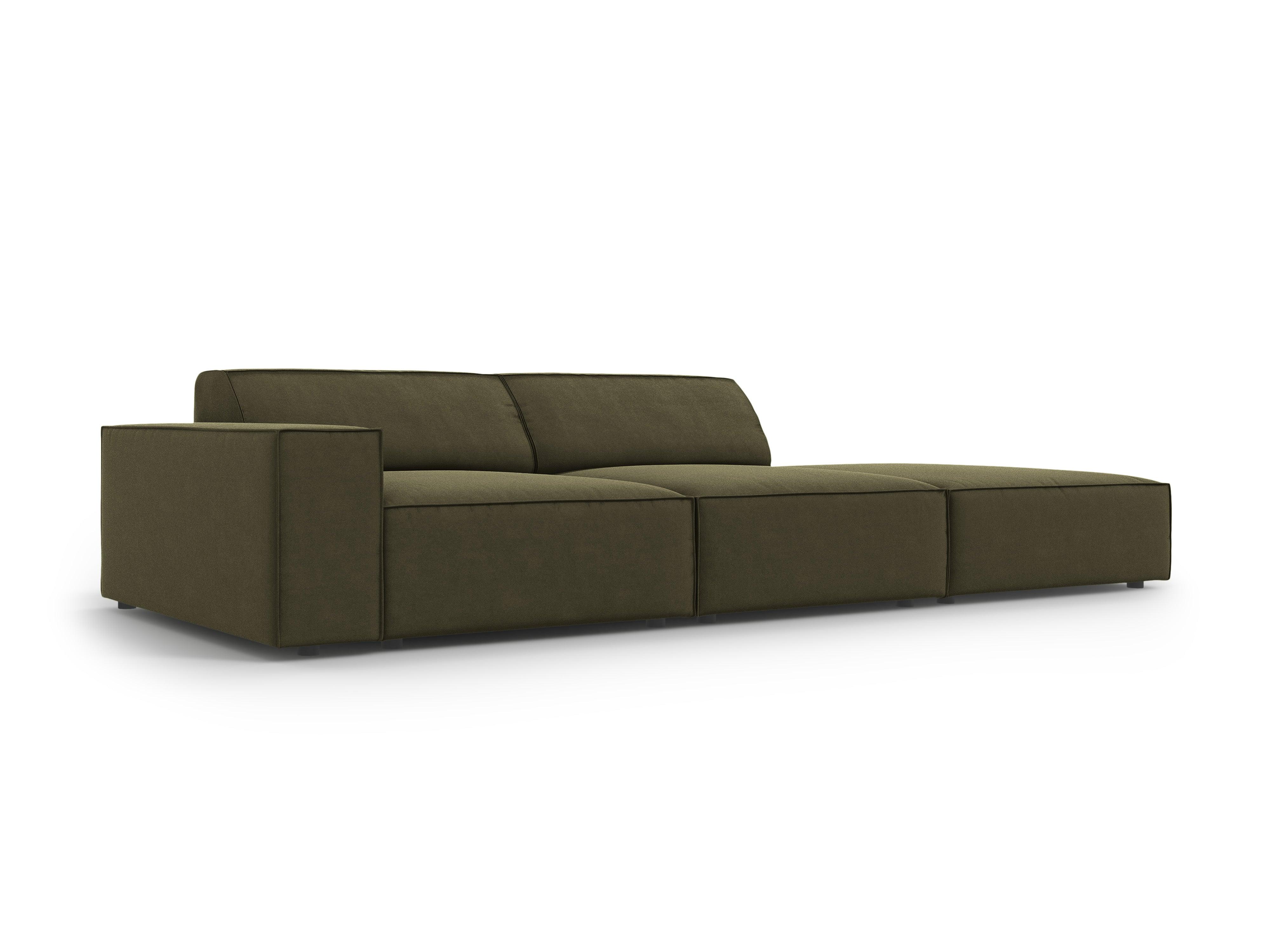 Sofa aksamitna prawostronna 3-osobowa JODIE zielony Micadoni    Eye on Design
