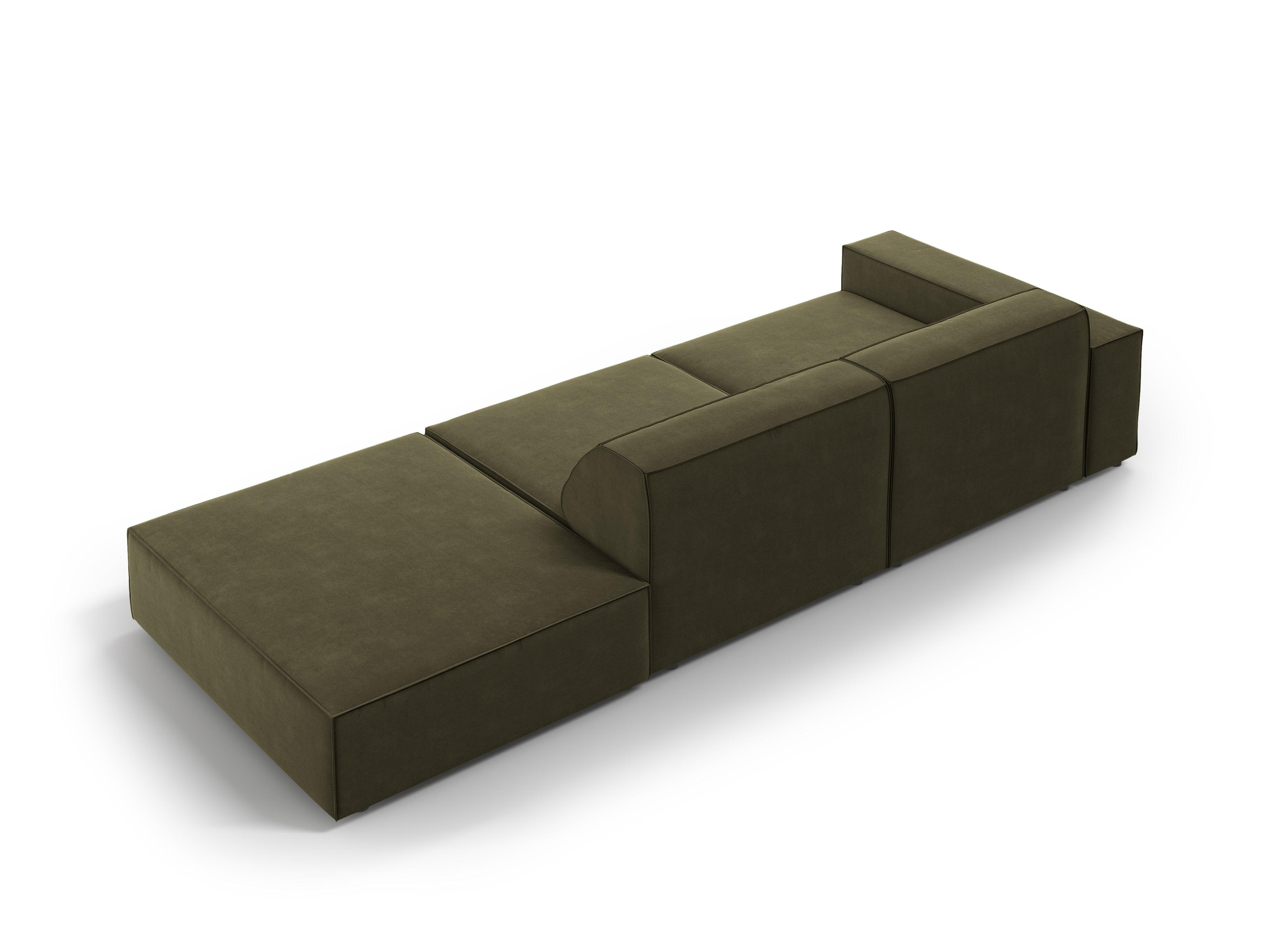 Sofa aksamitna prawostronna 3-osobowa JODIE zielony Micadoni    Eye on Design