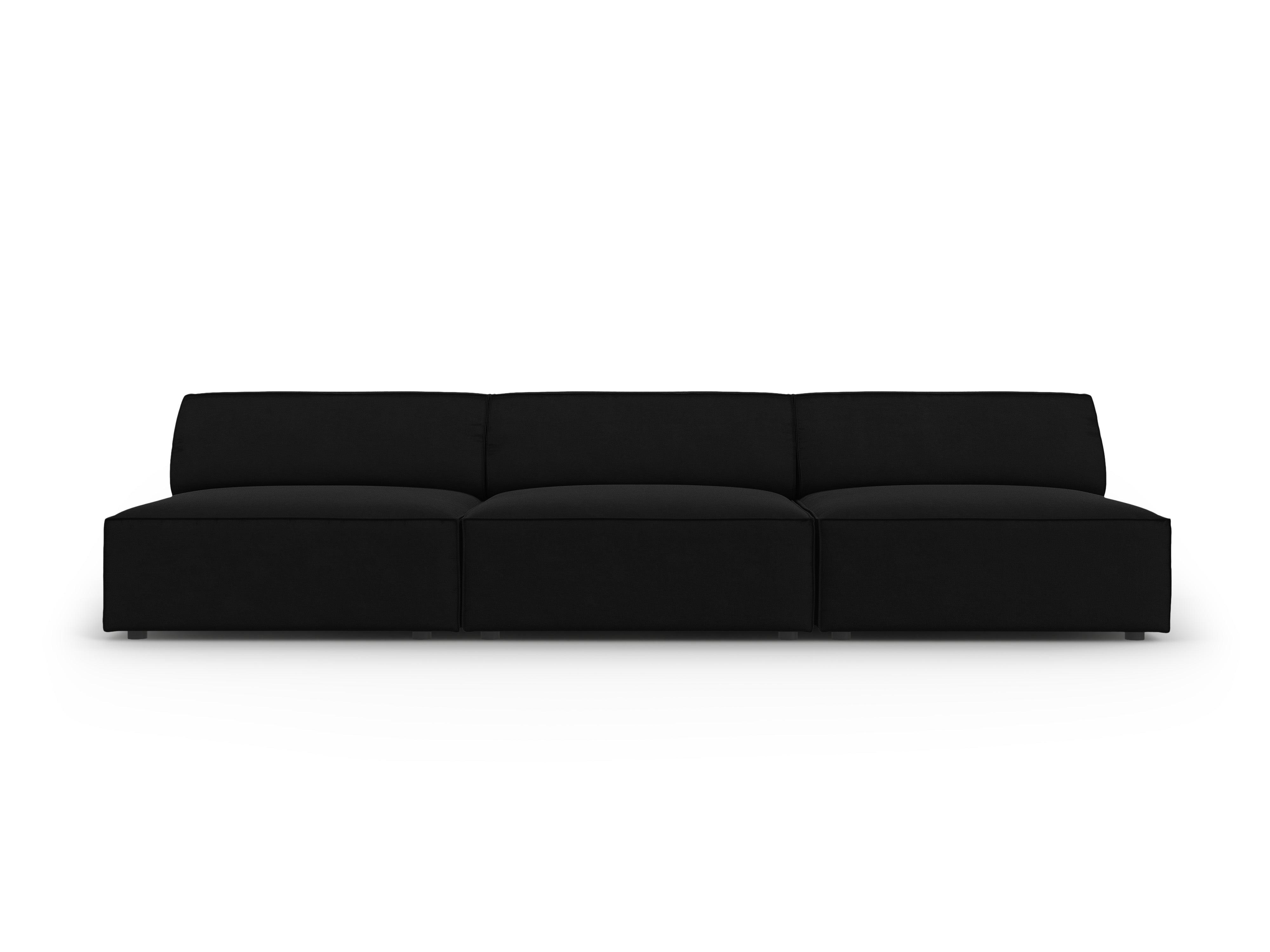 Sofa aksamitna 3-osobowa otwarta JODIE czarny Micadoni    Eye on Design