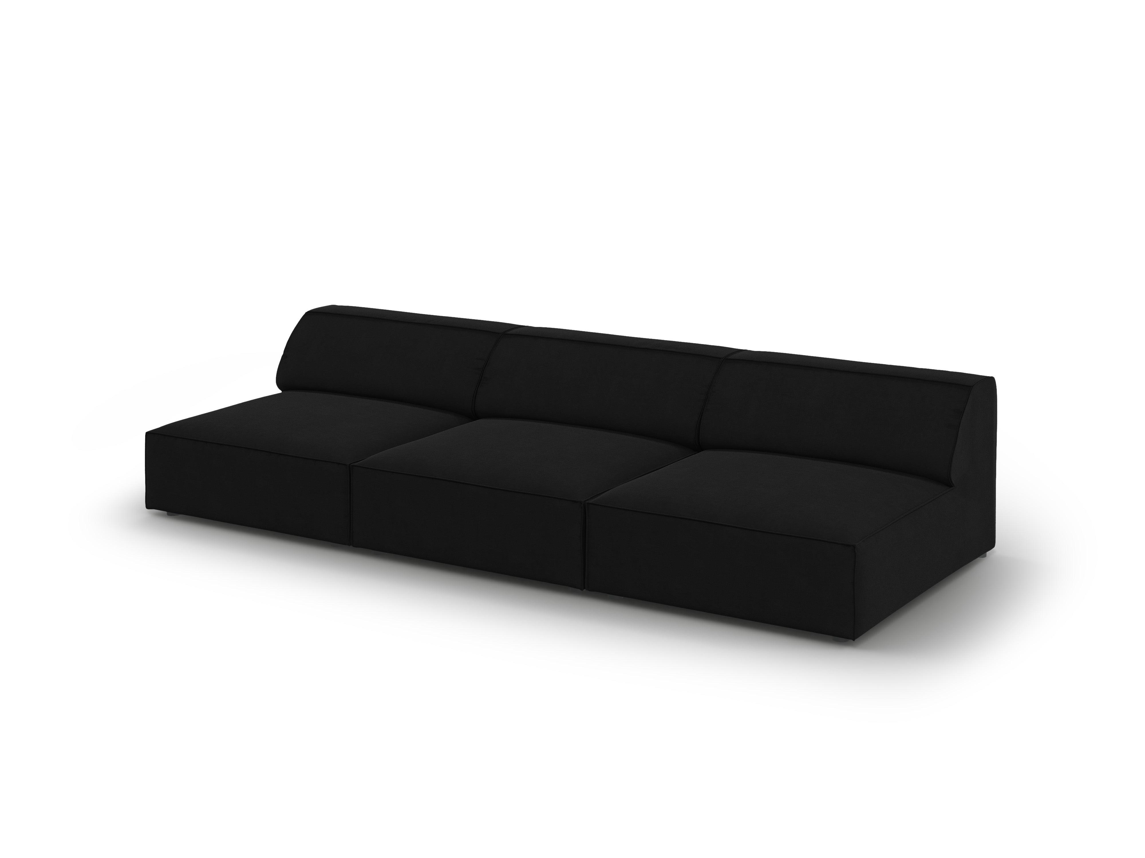 Sofa aksamitna 3-osobowa otwarta JODIE czarny Micadoni    Eye on Design