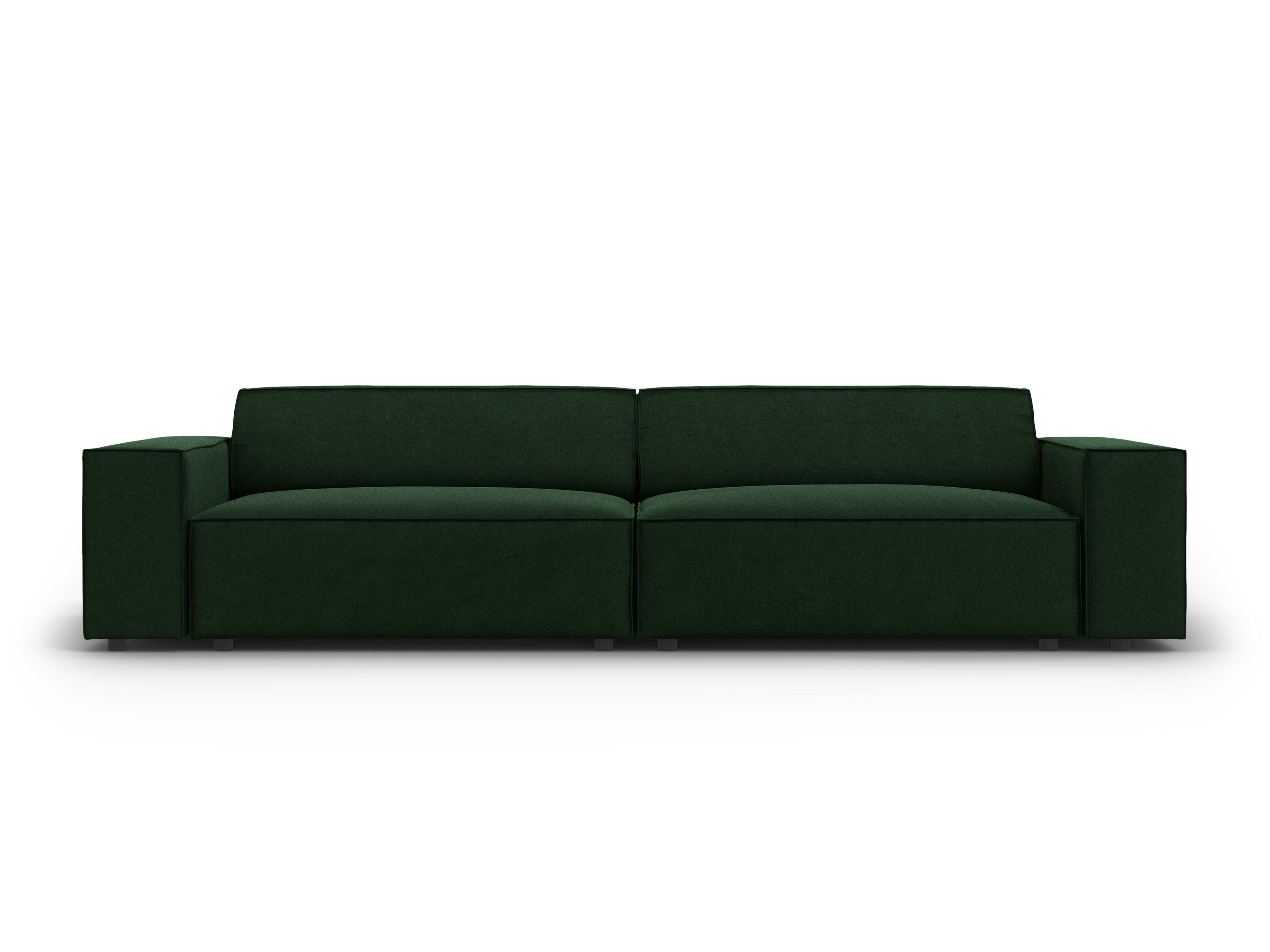Sofa aksamitna 3-osobowa JODIE butelkowa zieleń Micadoni    Eye on Design