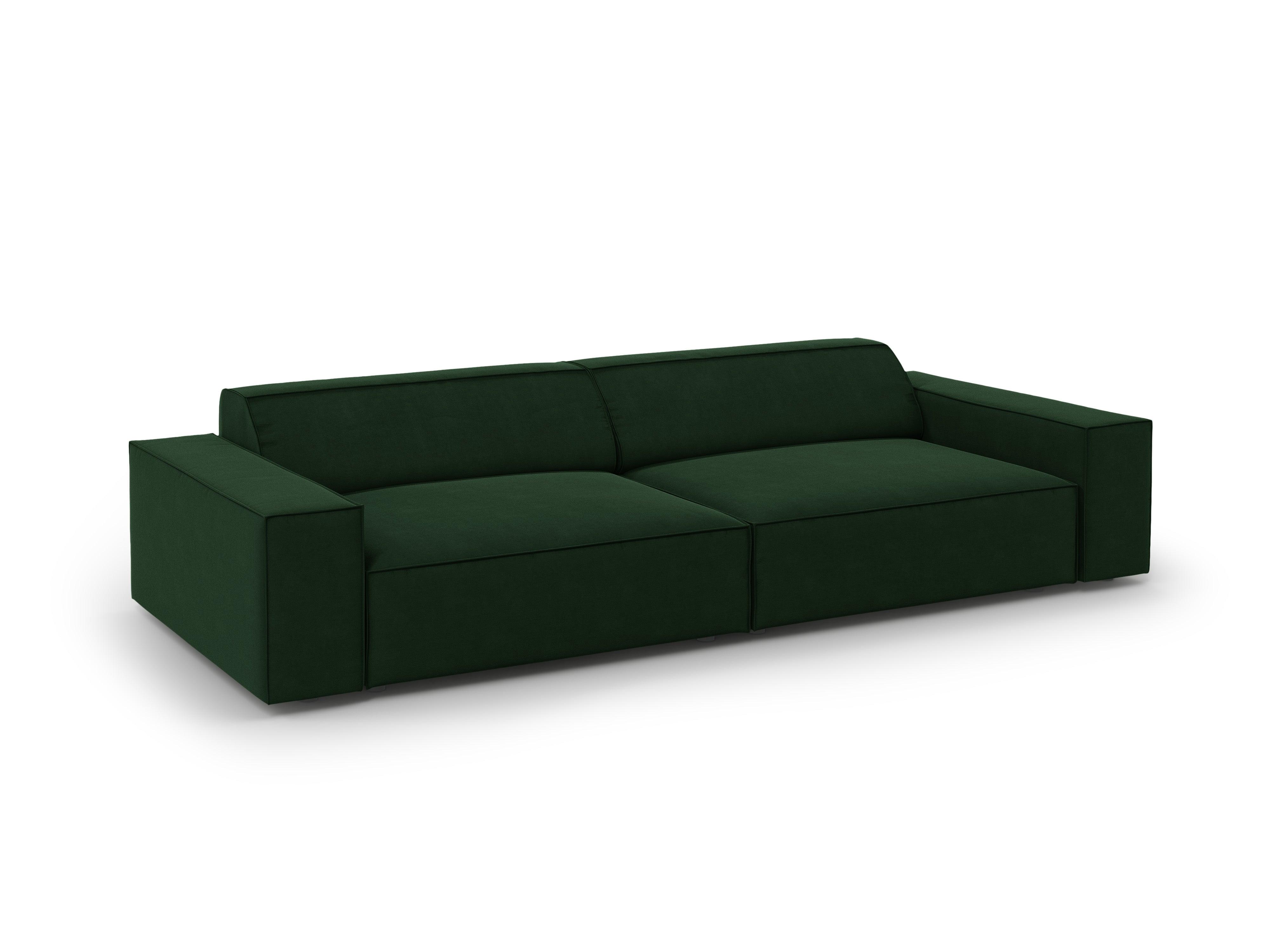 Sofa aksamitna 3-osobowa JODIE butelkowa zieleń Micadoni    Eye on Design