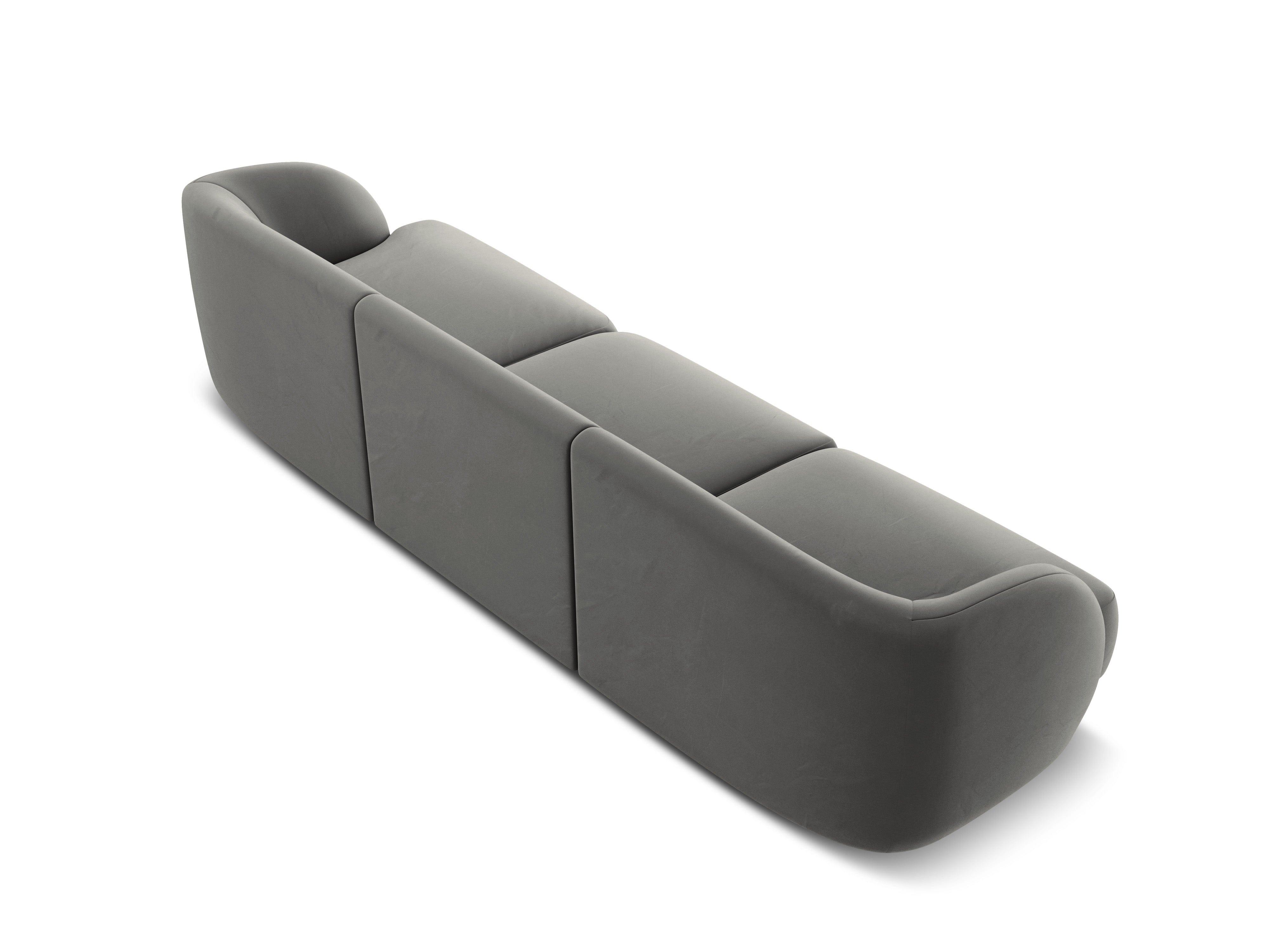 Sofa aksamitna 3-osobowa MILEY jasnoszary Micadoni    Eye on Design