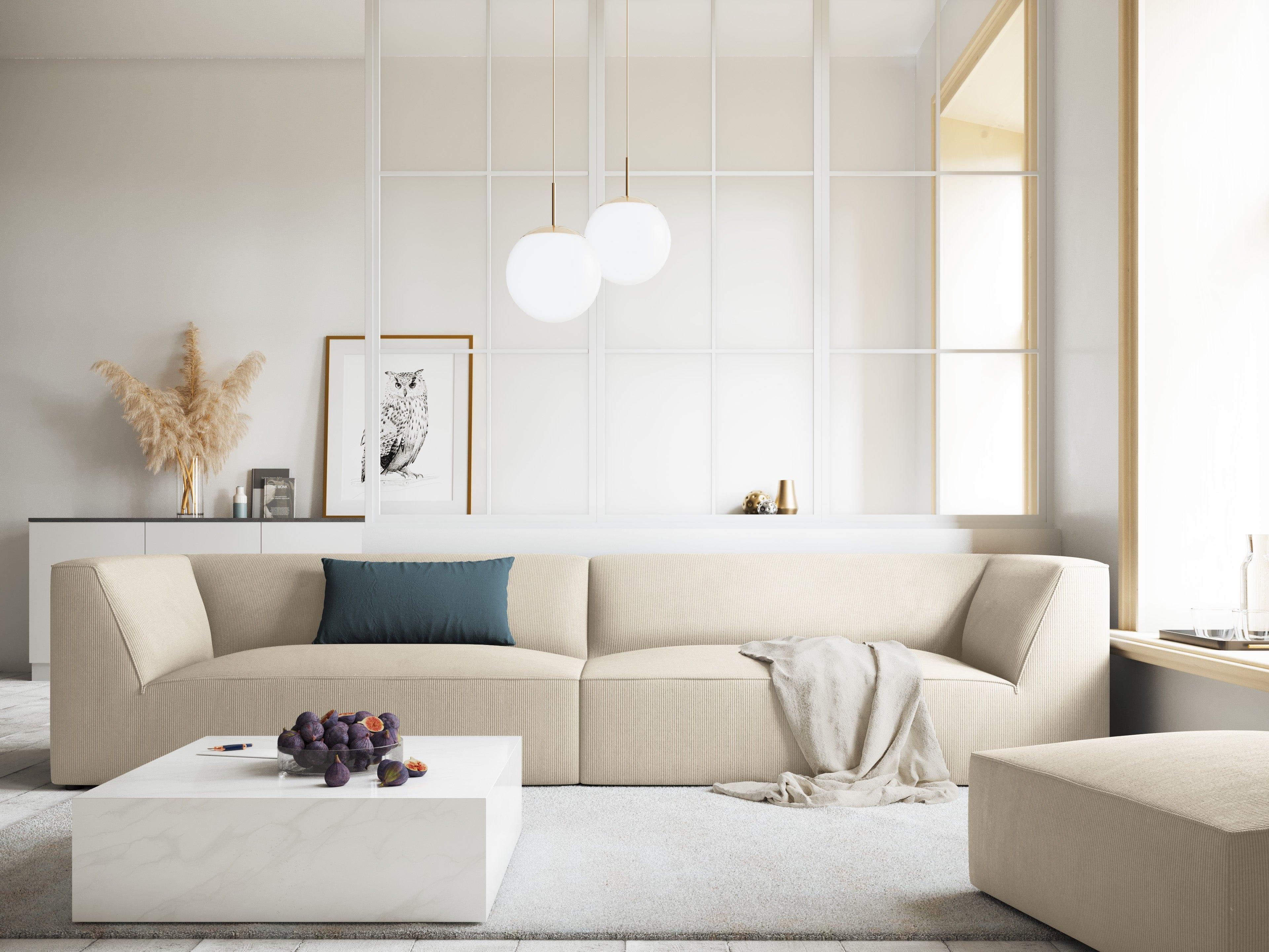 Puf sztruksowy RUBY beżowy Micadoni    Eye on Design