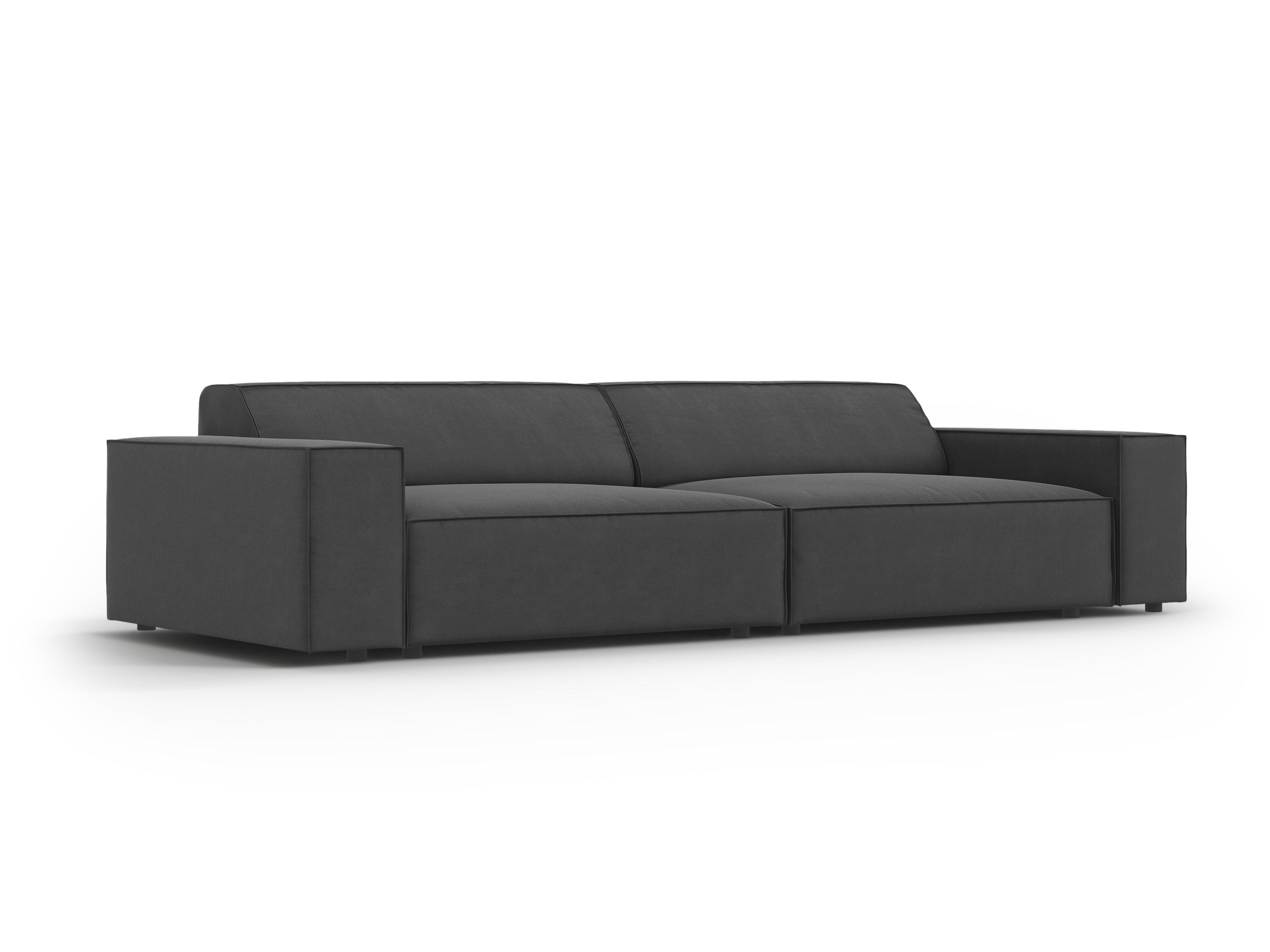 Sofa aksamitna 4-osobowa JODIE ciemnoszary Micadoni    Eye on Design