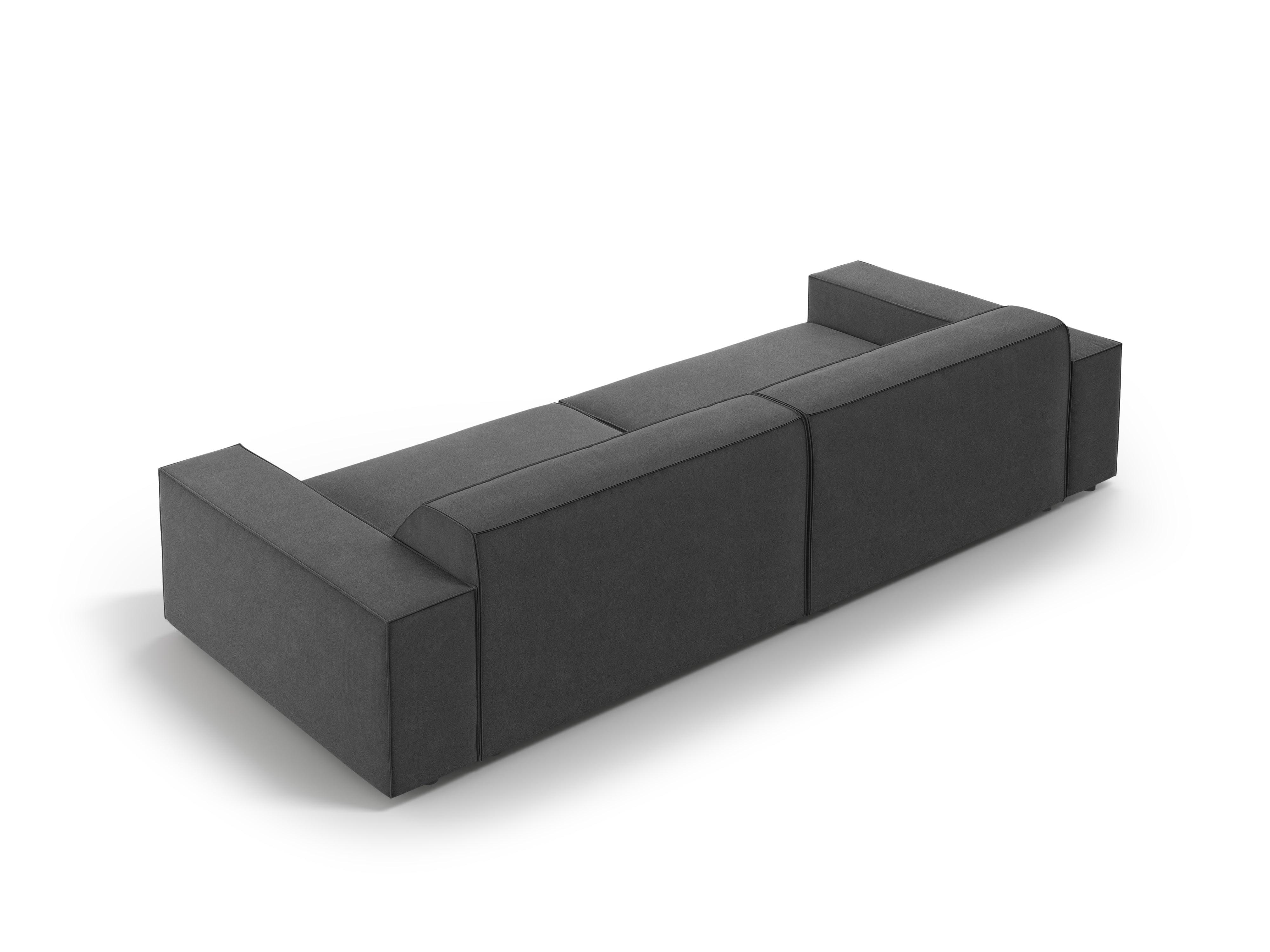 Sofa aksamitna 4-osobowa JODIE ciemnoszary Micadoni    Eye on Design