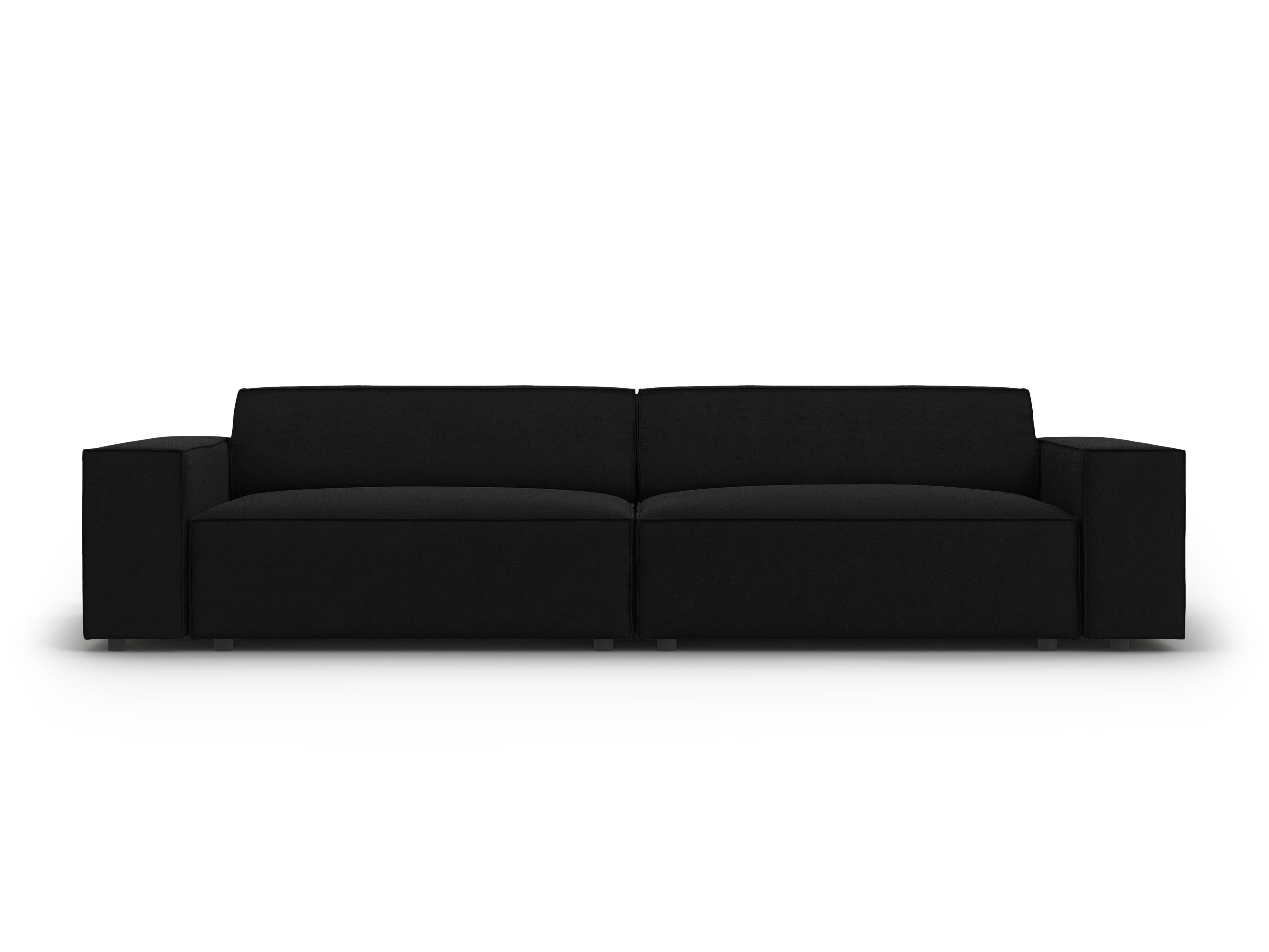 Sofa aksamitna 4-osobowa JODIE czarny Micadoni    Eye on Design