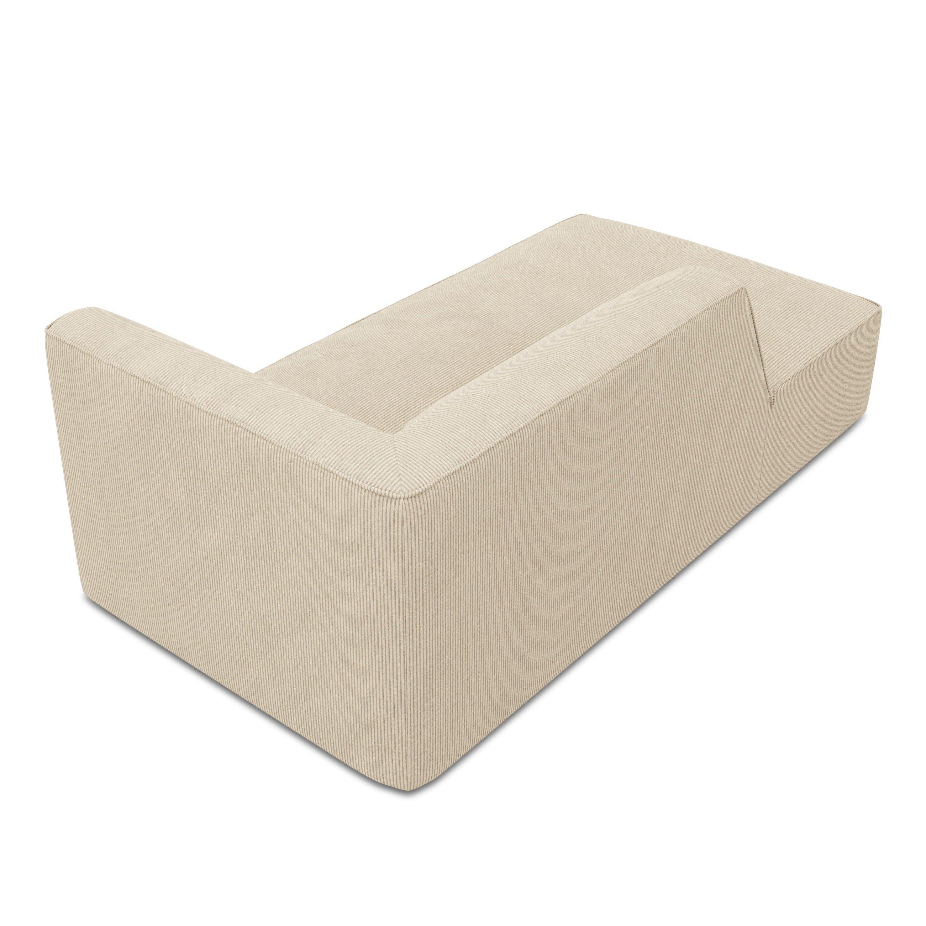 Szezlong sztruksowy lewostronny RUBY beżowy Micadoni    Eye on Design