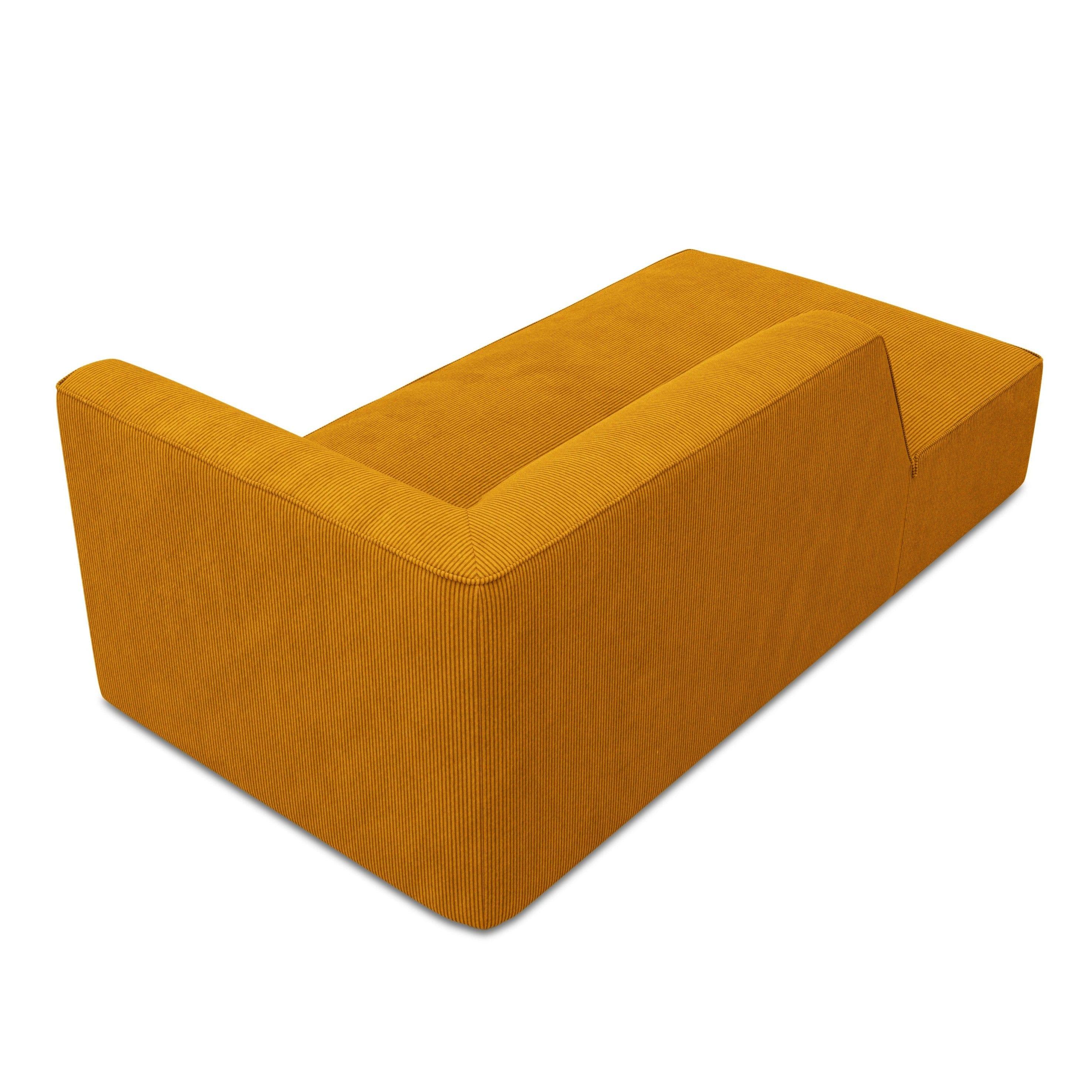 Szezlong sztruksowy lewostronny RUBY żółty Micadoni    Eye on Design